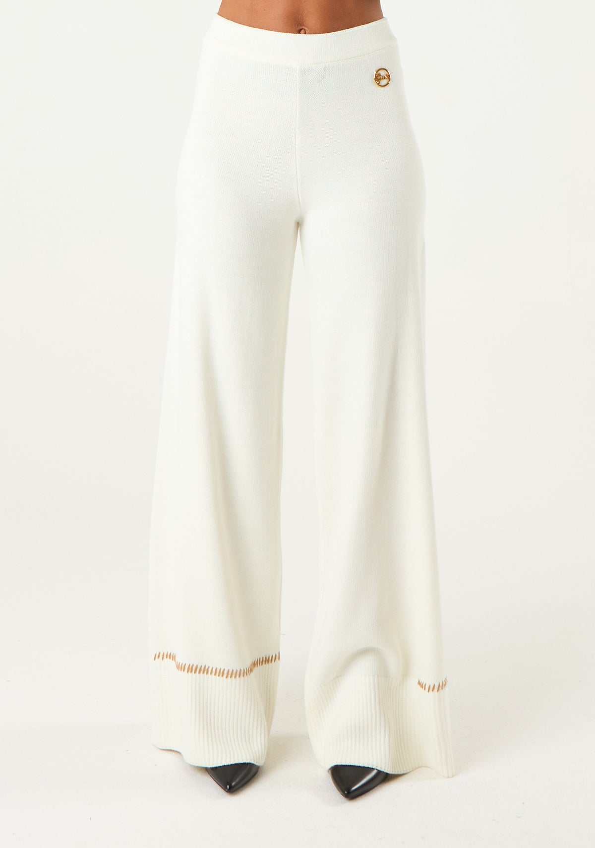 Pantalone palazzo in maglia rasata
