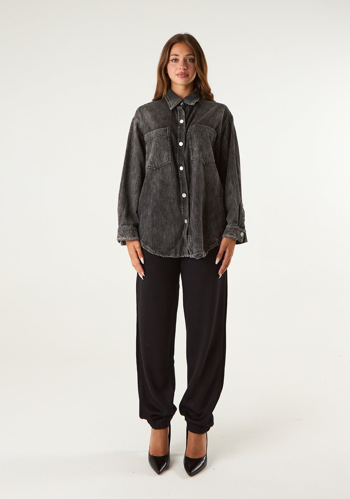 Camicia in denim slavato