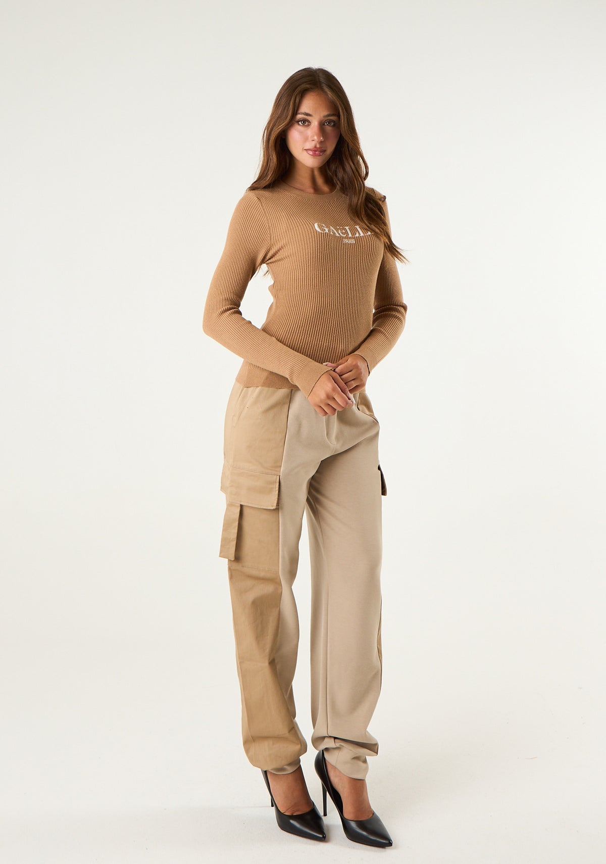 Pantalone cargo a doppio tessuto