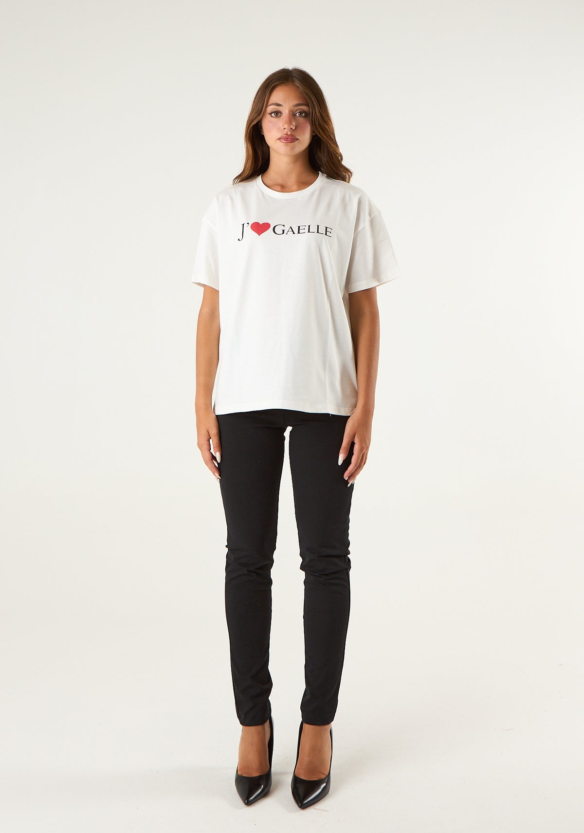 T-shirt con stampa I love