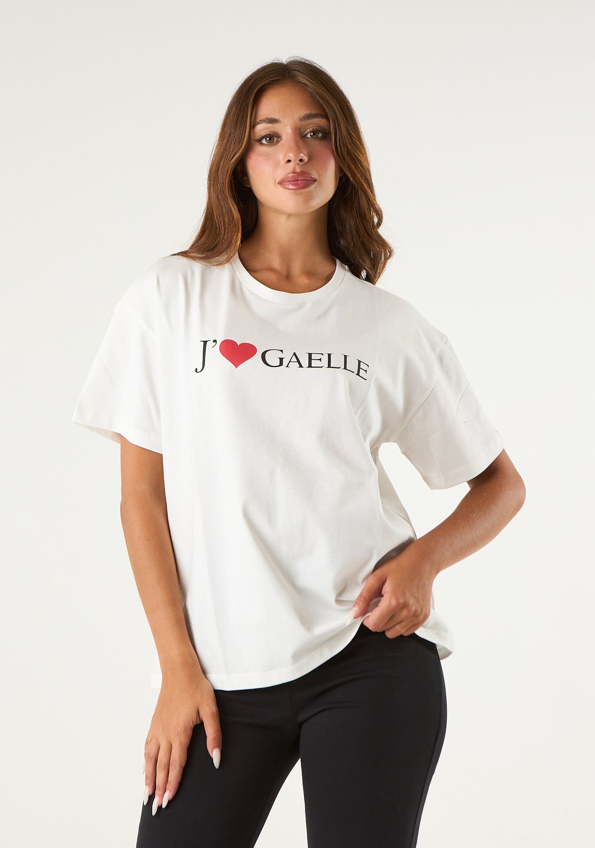 T-shirt con stampa I love