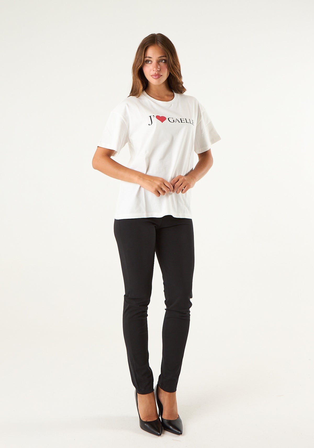 T-shirt con stampa I love