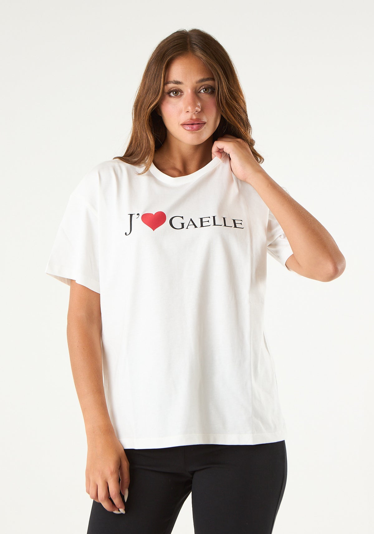T-shirt con stampa I love