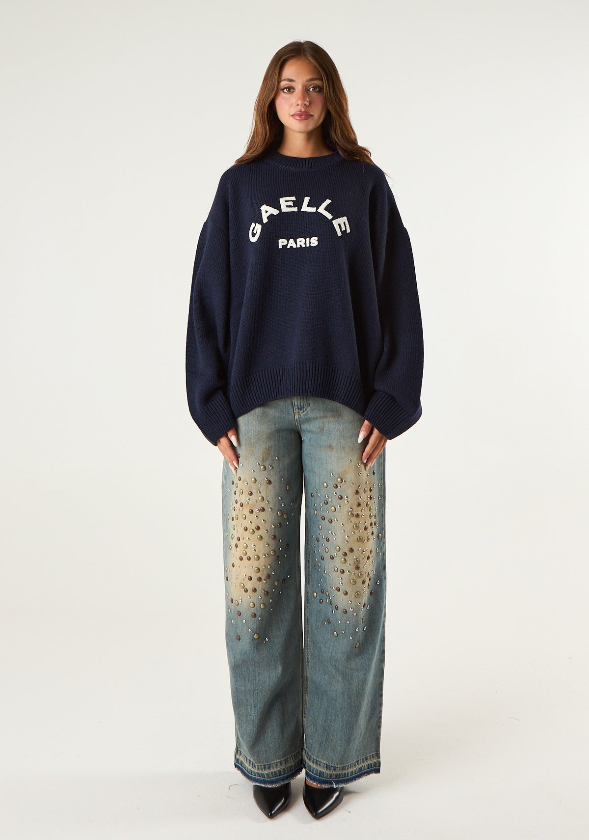 Pullover over con logo frontale