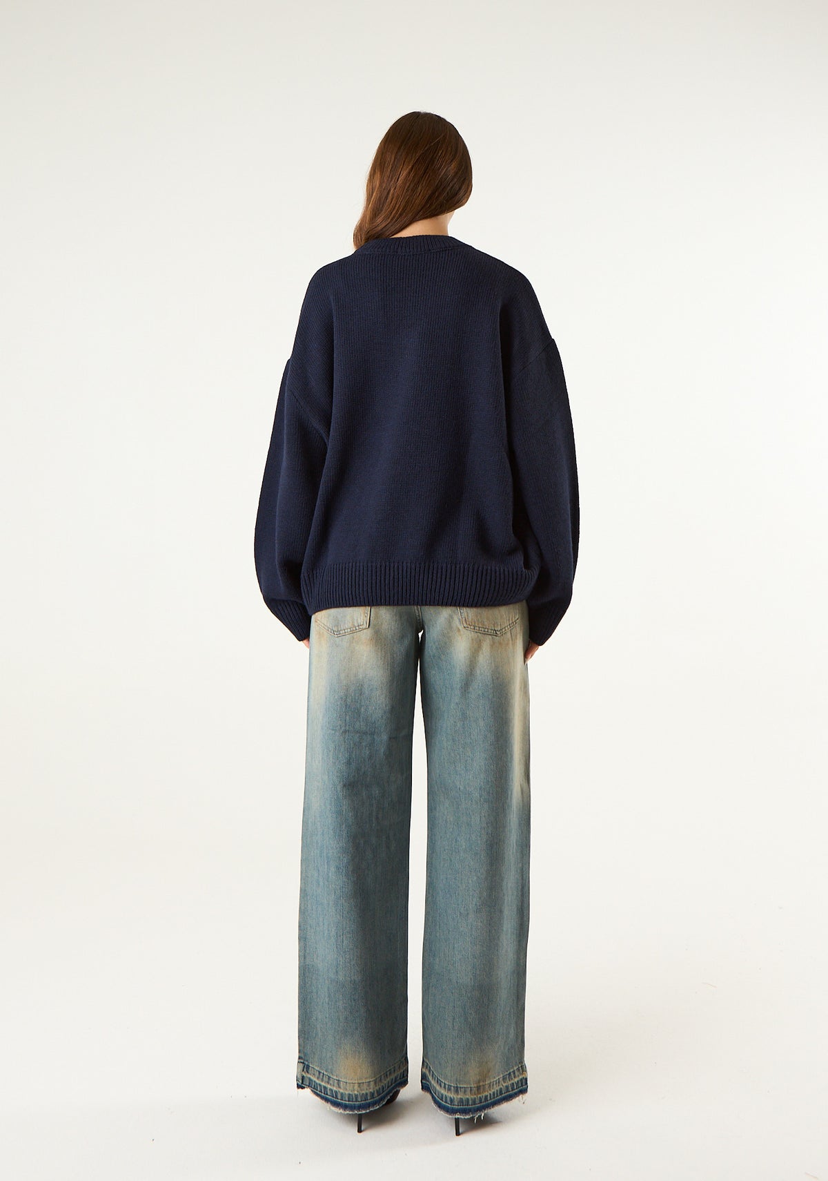 Pullover over con logo frontale
