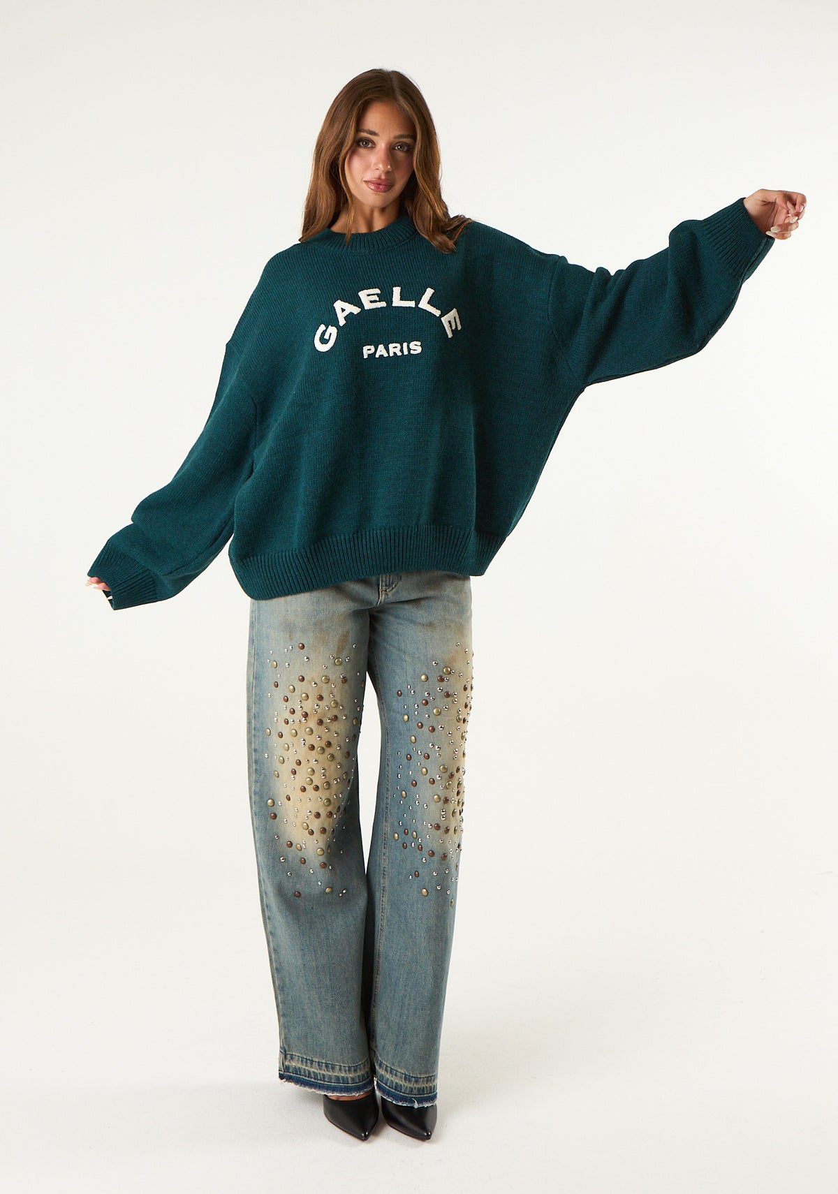 Pullover over con logo frontale