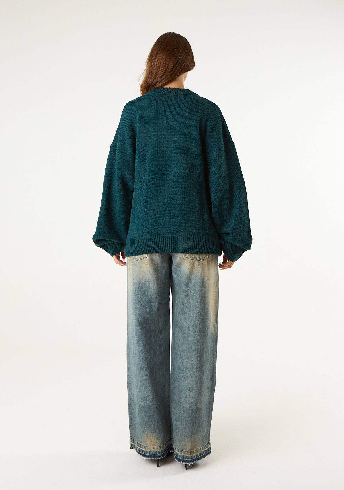 Pullover over con logo frontale