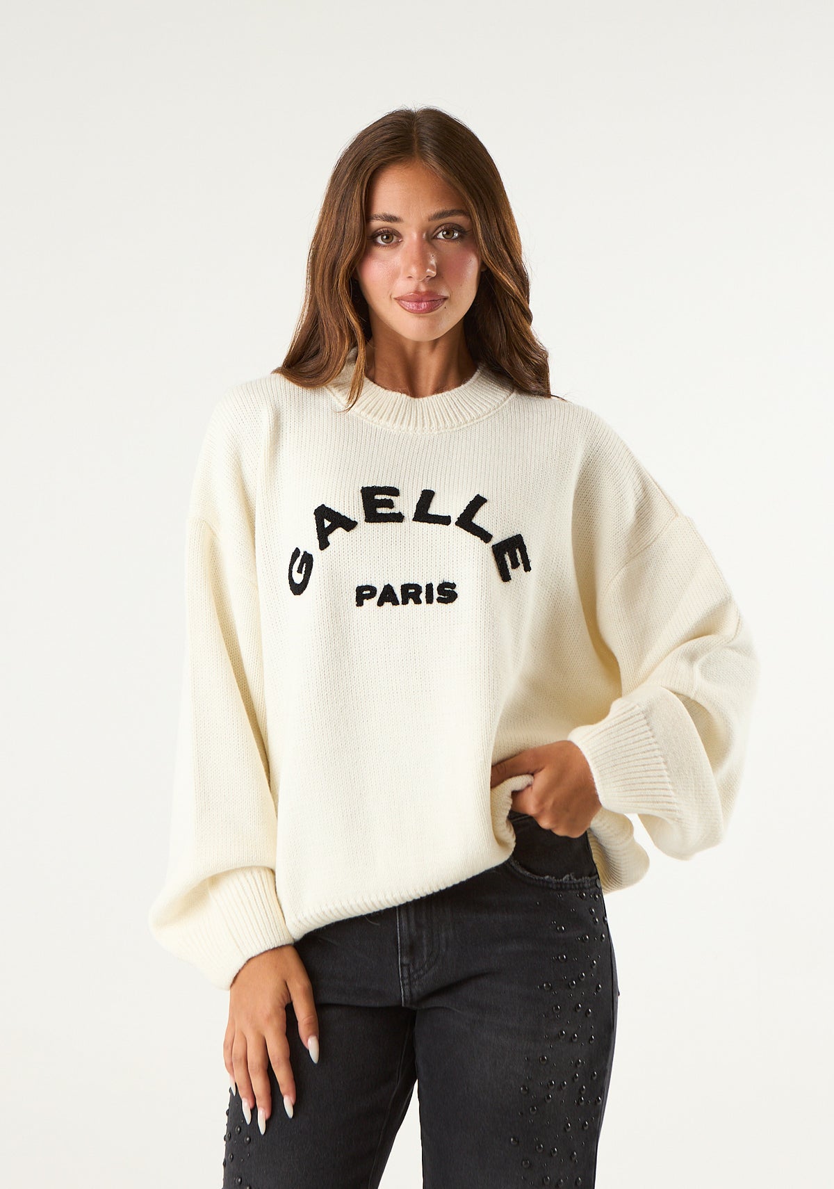Pullover over con logo frontale