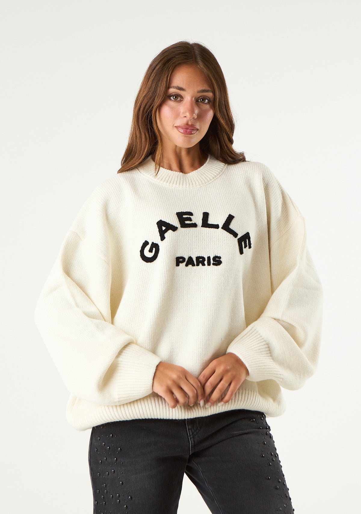 Pullover over con logo frontale