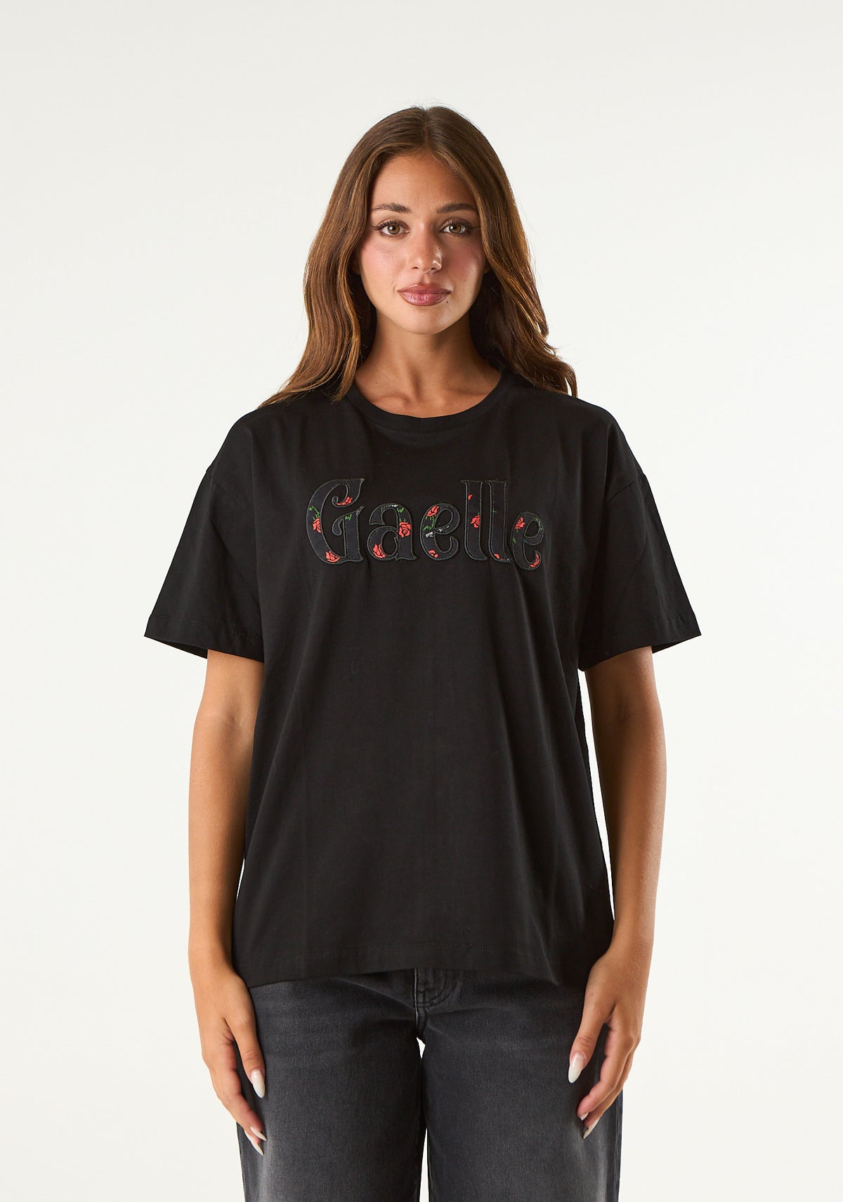T-shirt con logo floreale