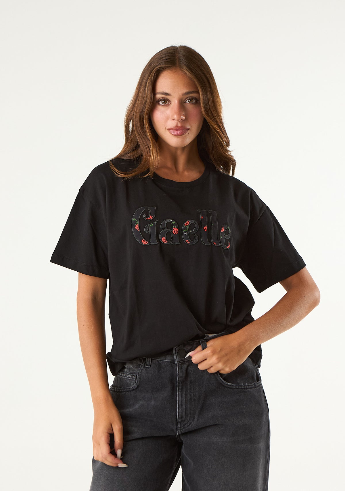T-shirt con logo floreale