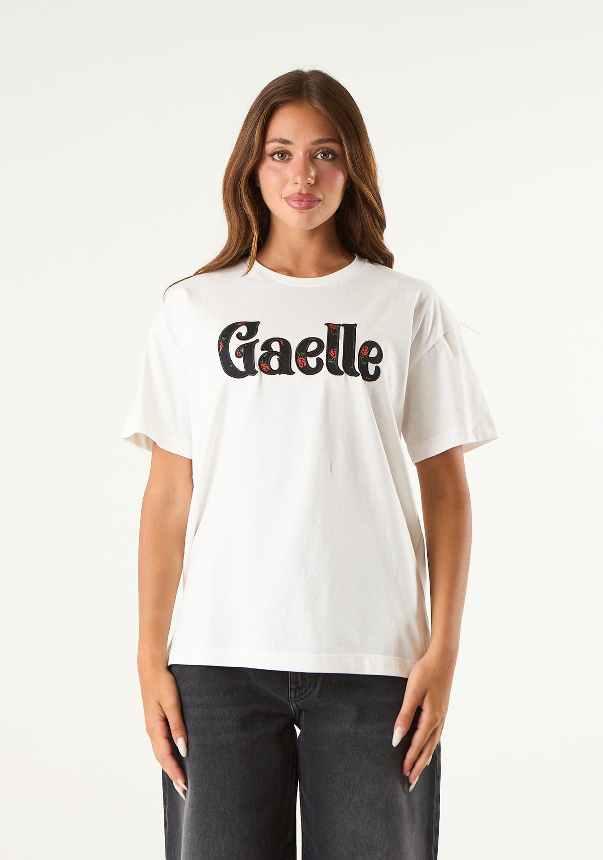T-shirt con logo floreale