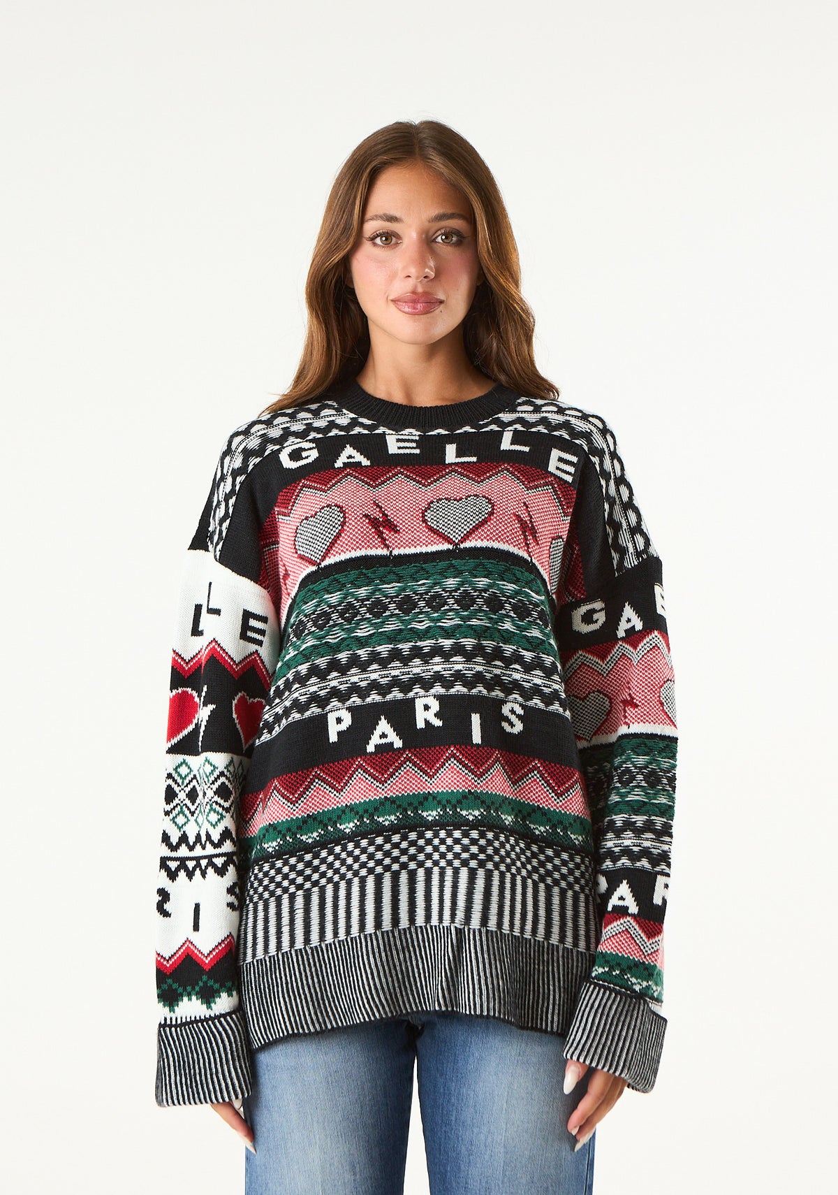 Pullover con lavorazione multicolor