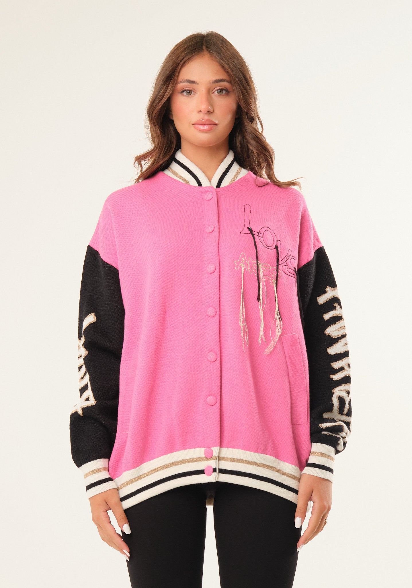 Bomber in jacquard piquet