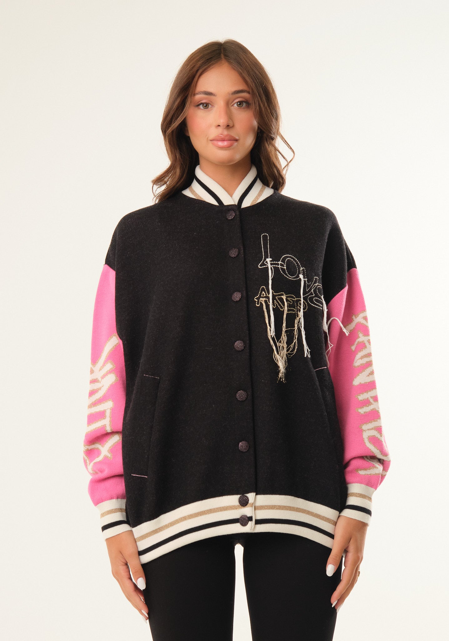 Bomber in jacquard piquet