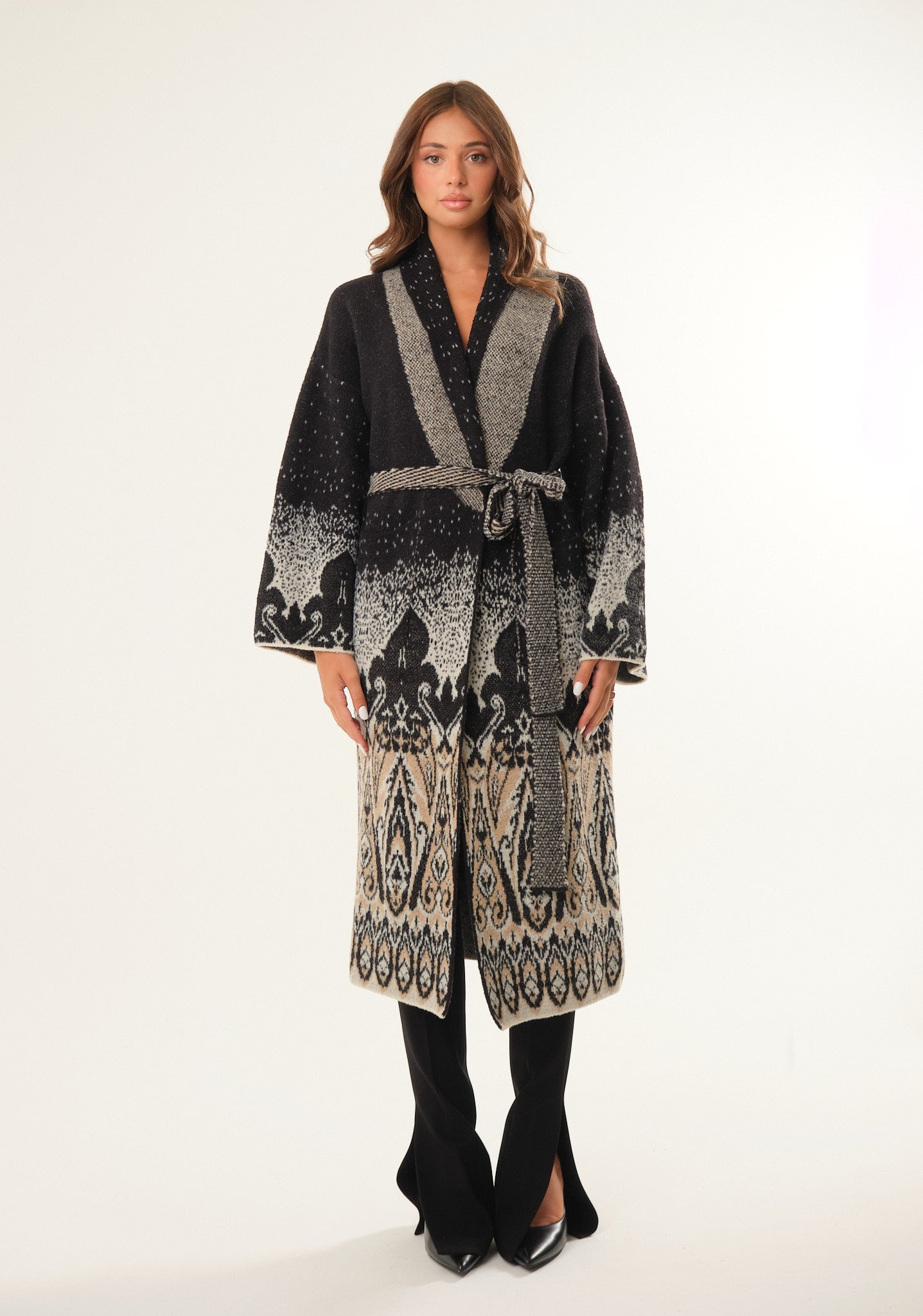Cardigan lungo in misto lana