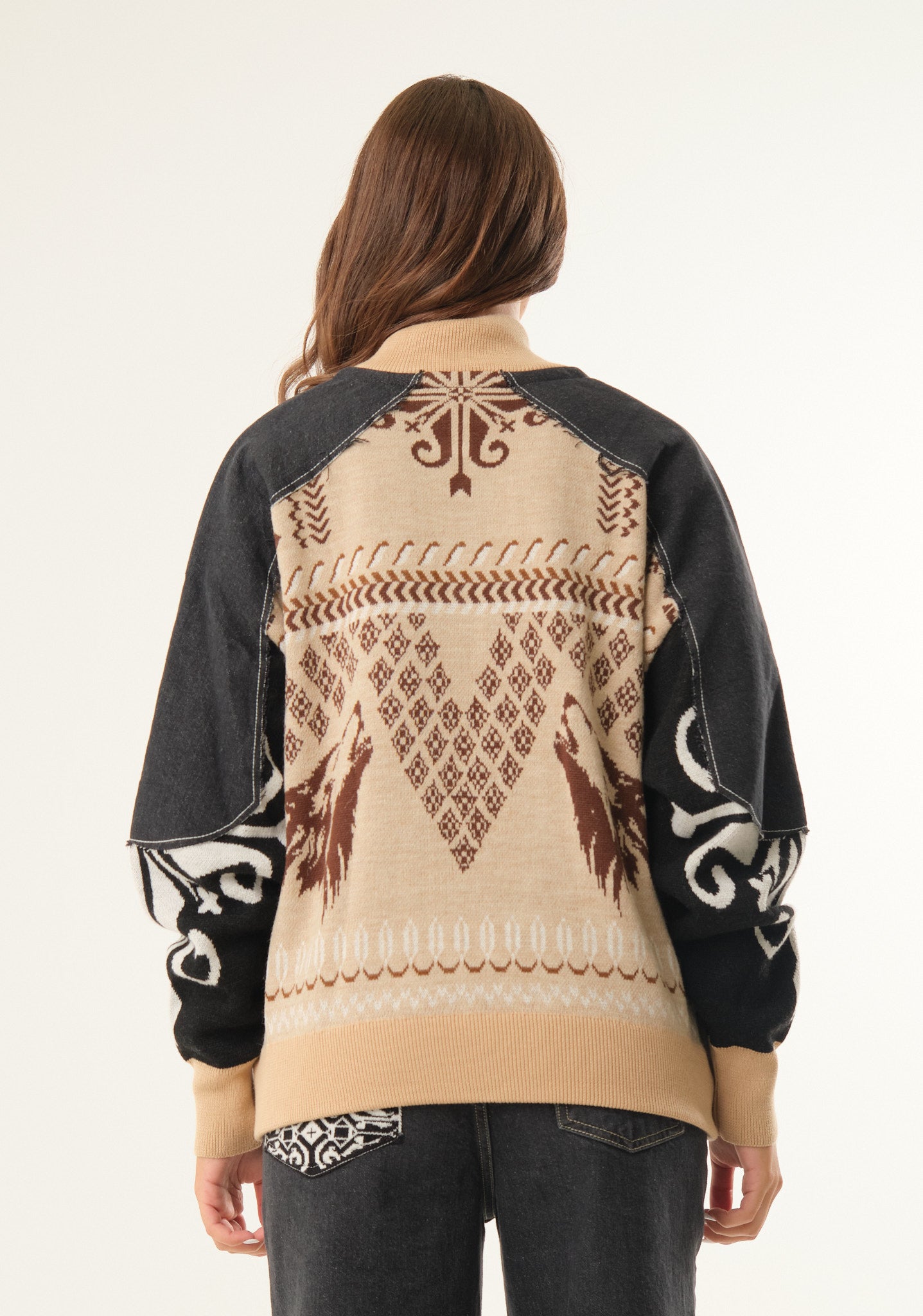 Bomber in maglia jacquard