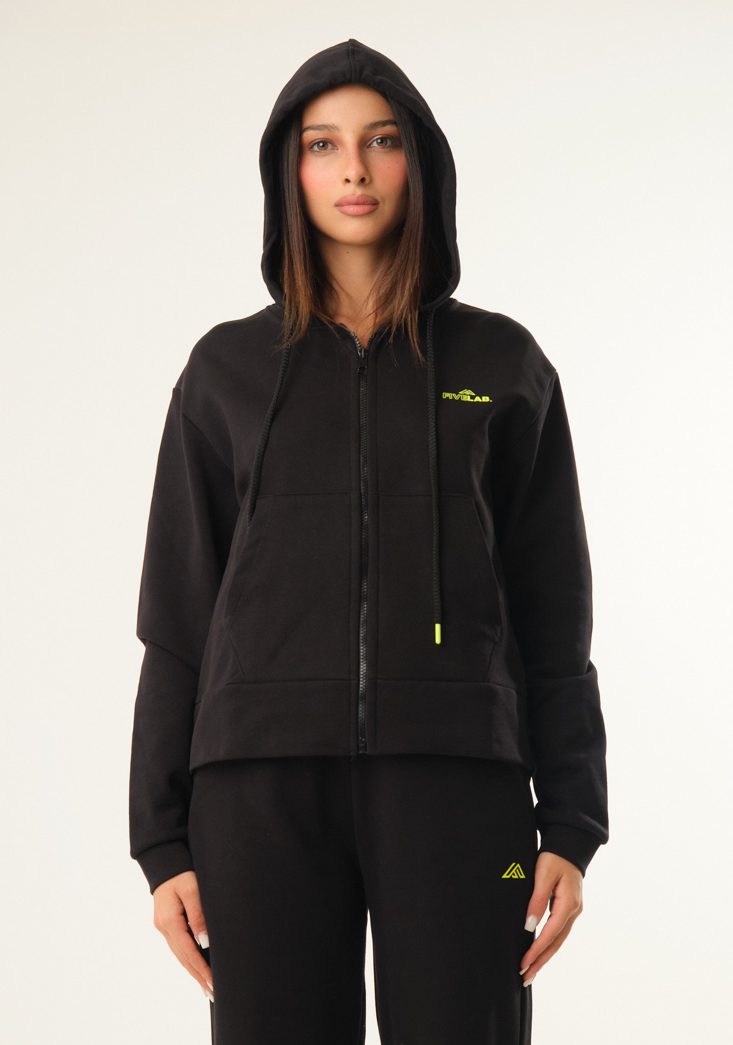 Felpa basic con zip centrale