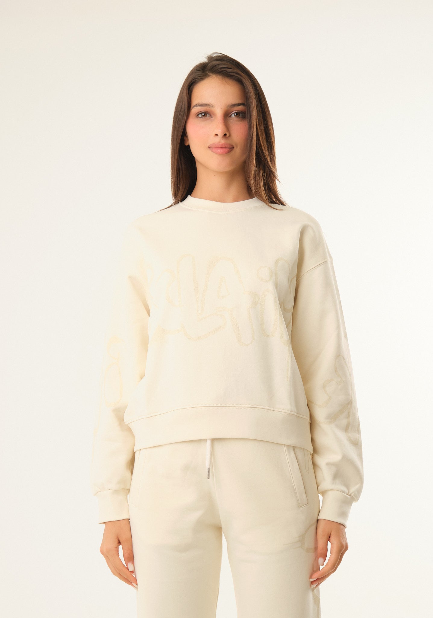 Felpa con stampa lurex