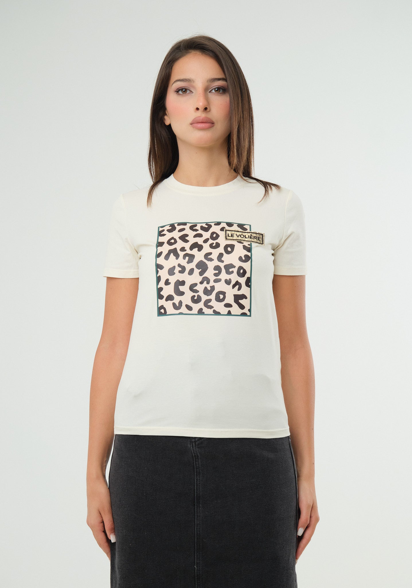 T-shirt con stampa animalier