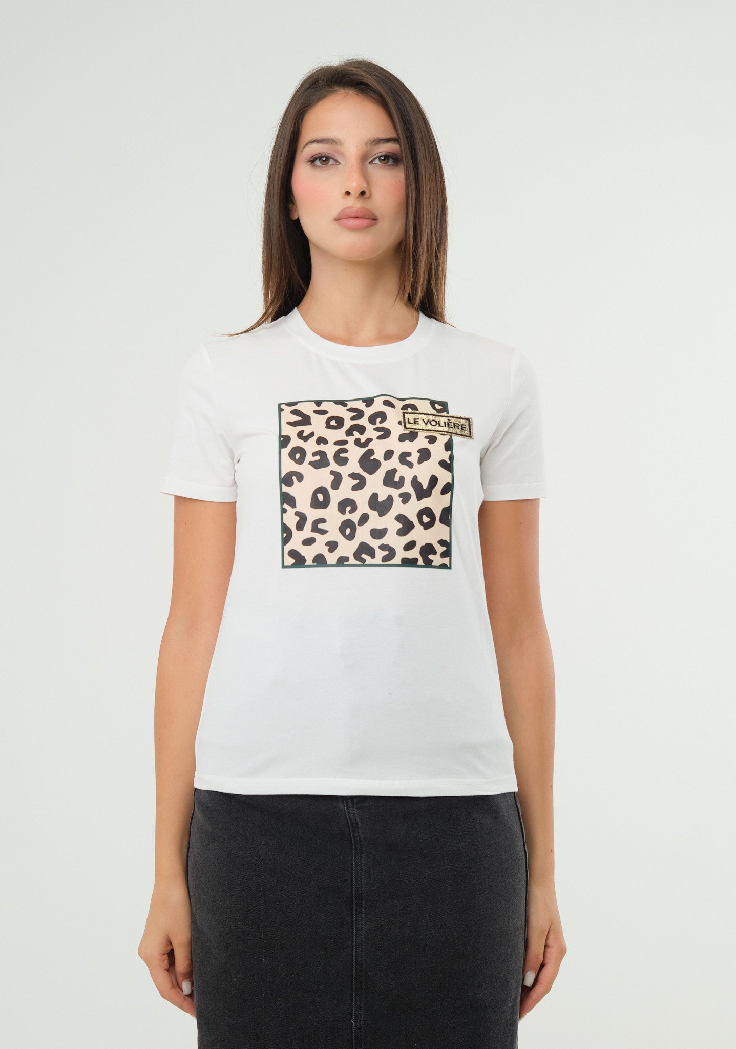 T-shirt con stampa animalier