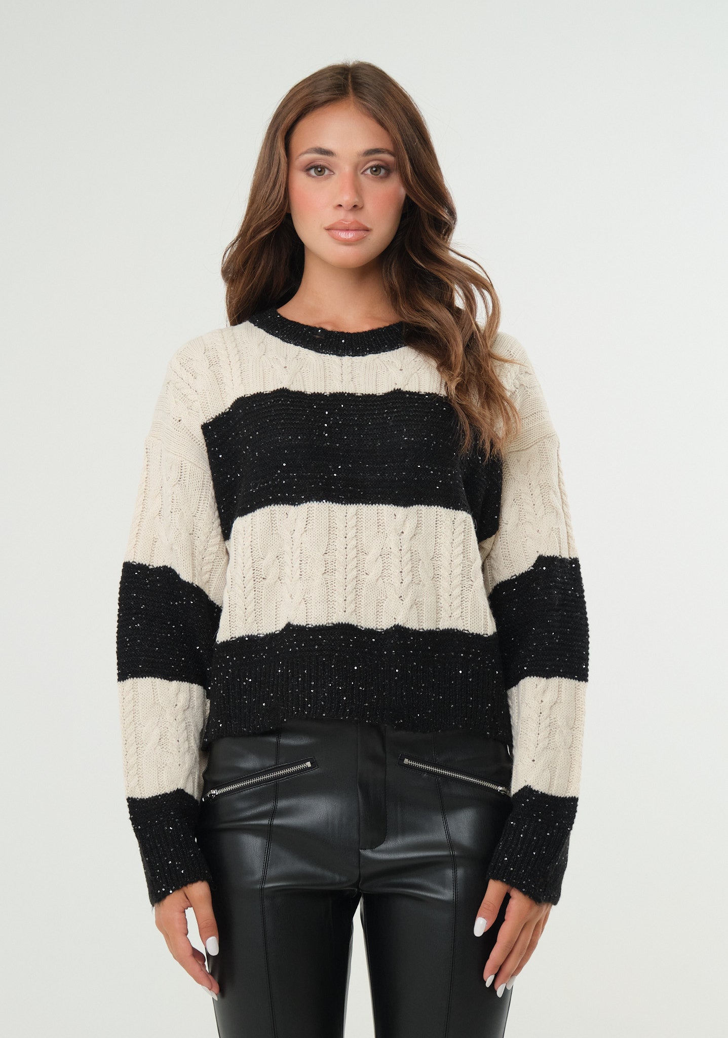 Maglione lavorato a righe