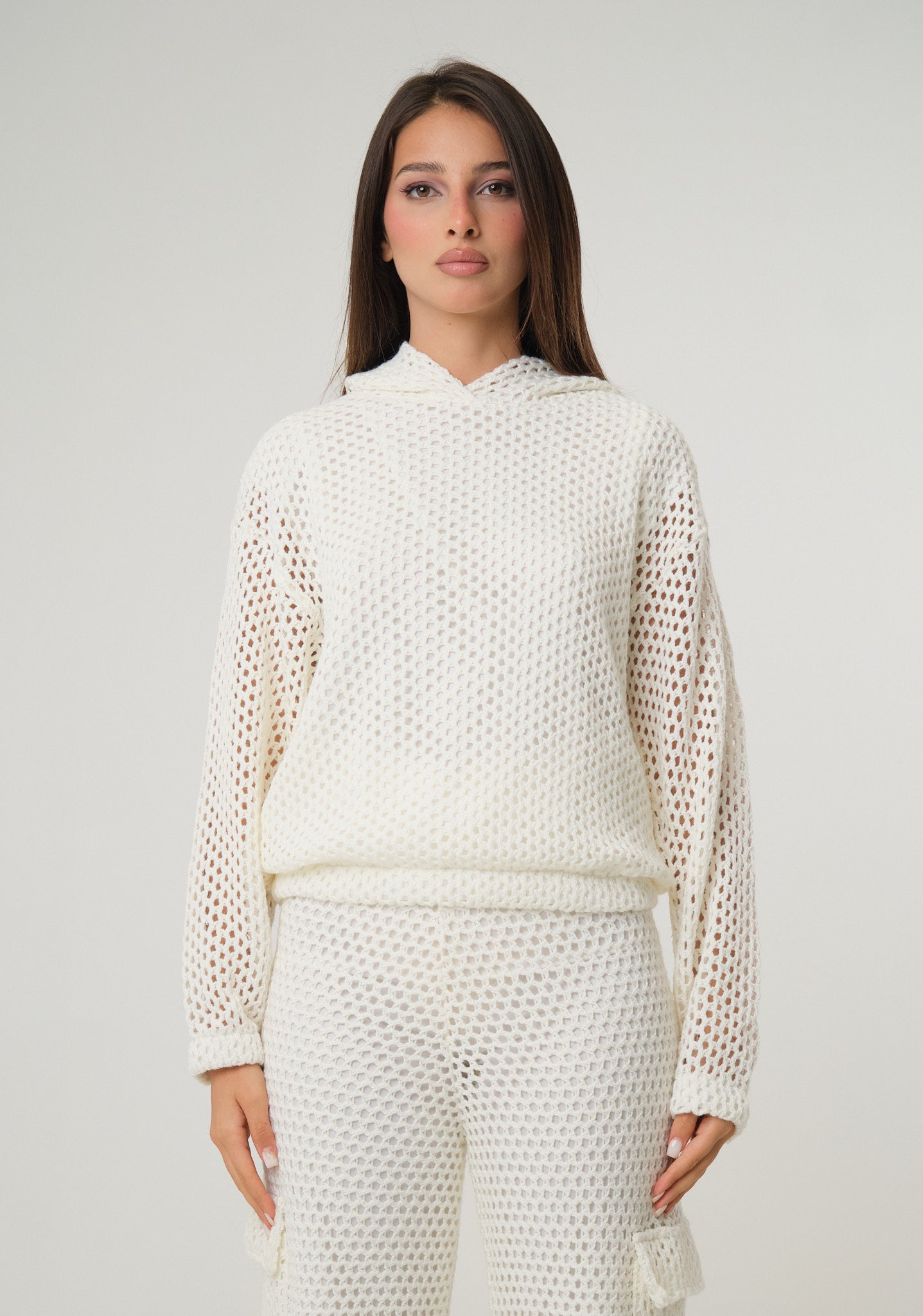 Maglia a rete con cappuccio