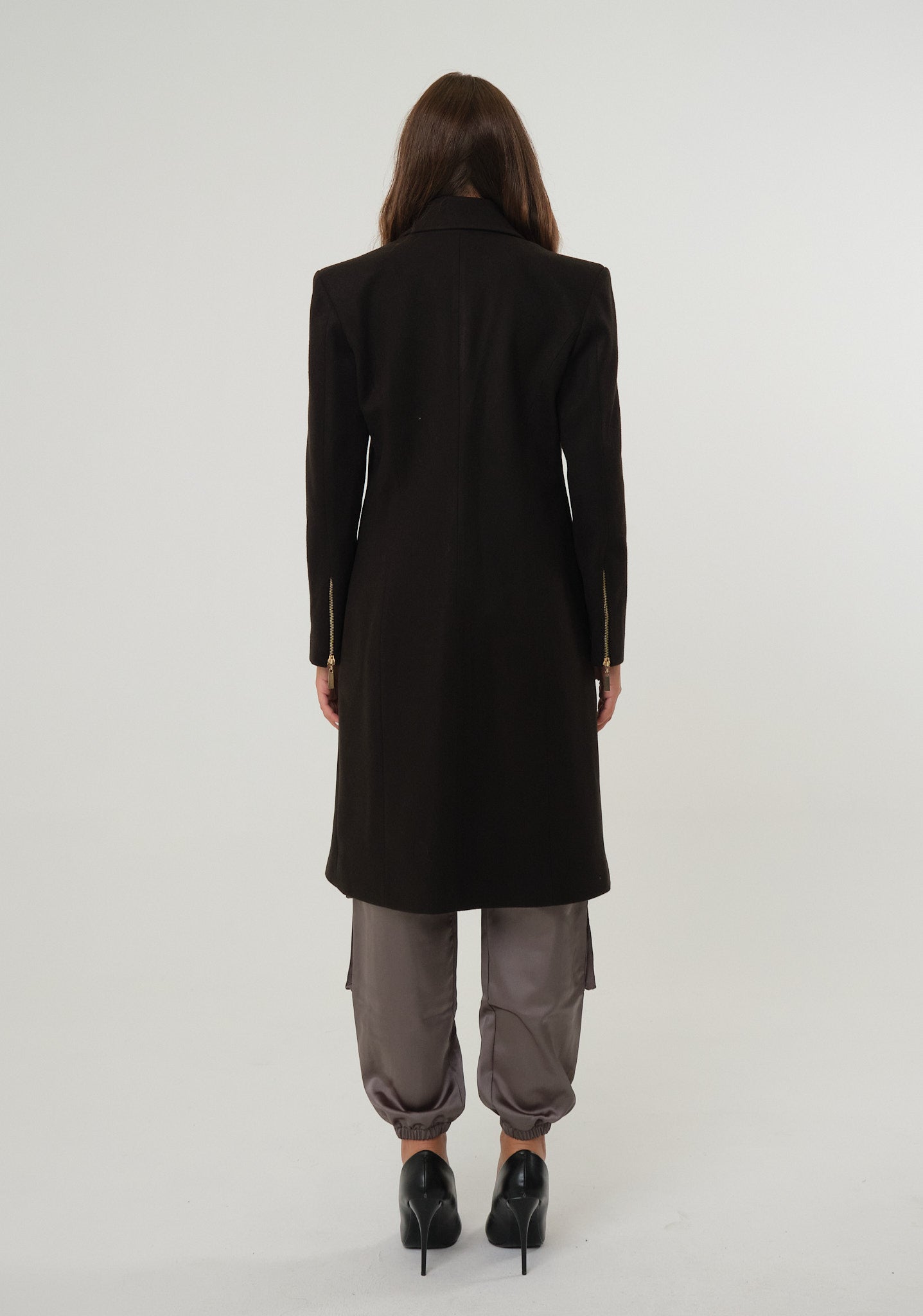 Cappotto in panno con zip