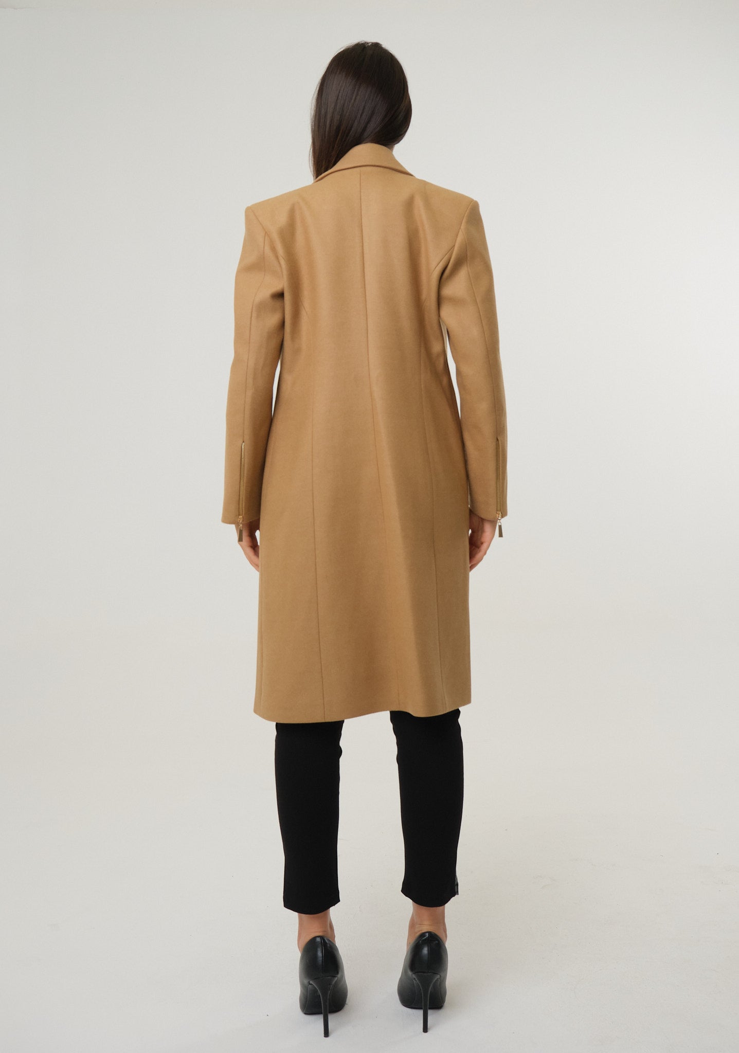 Cappotto in panno con zip