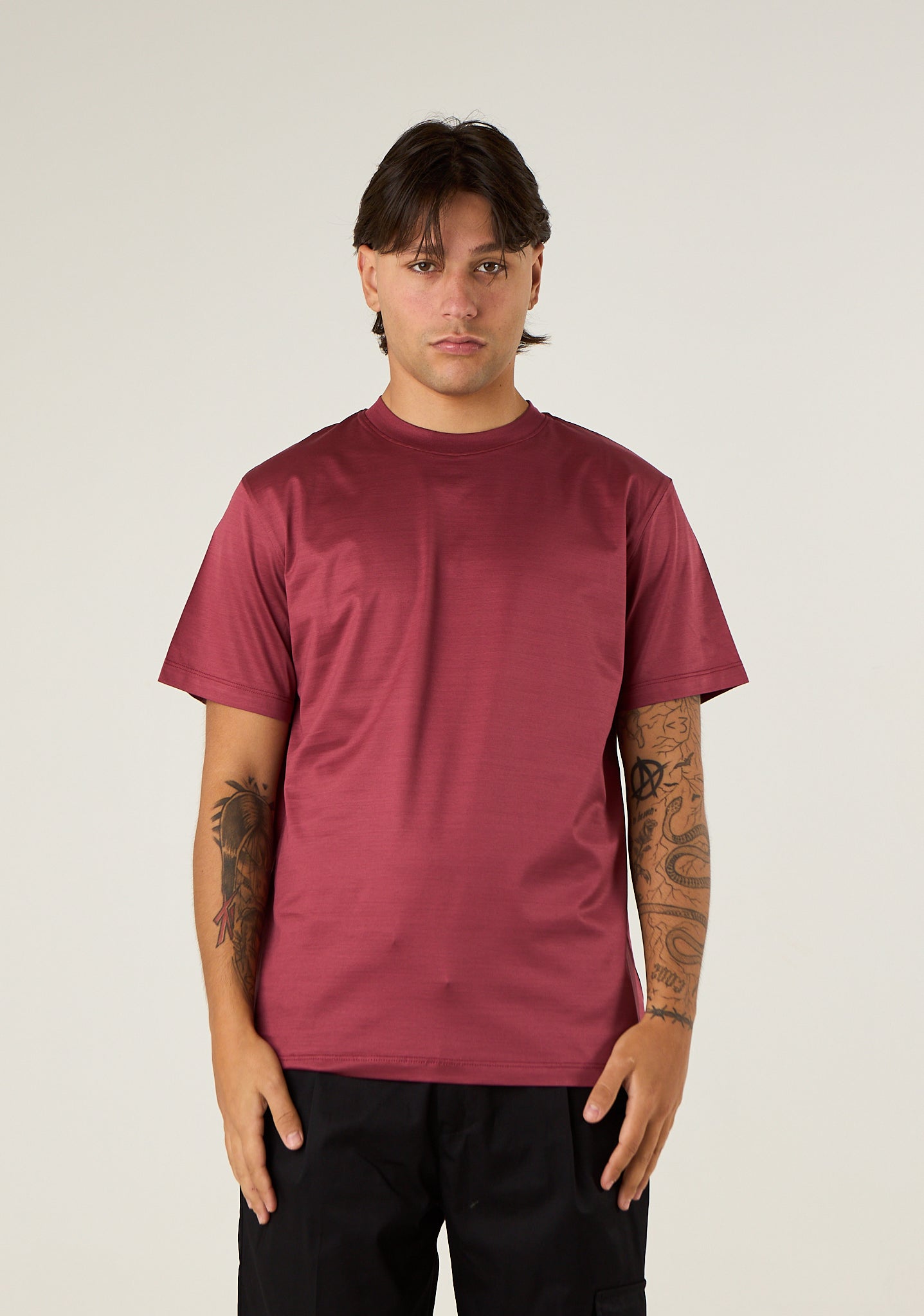 T-shirt basic in filo di scozia