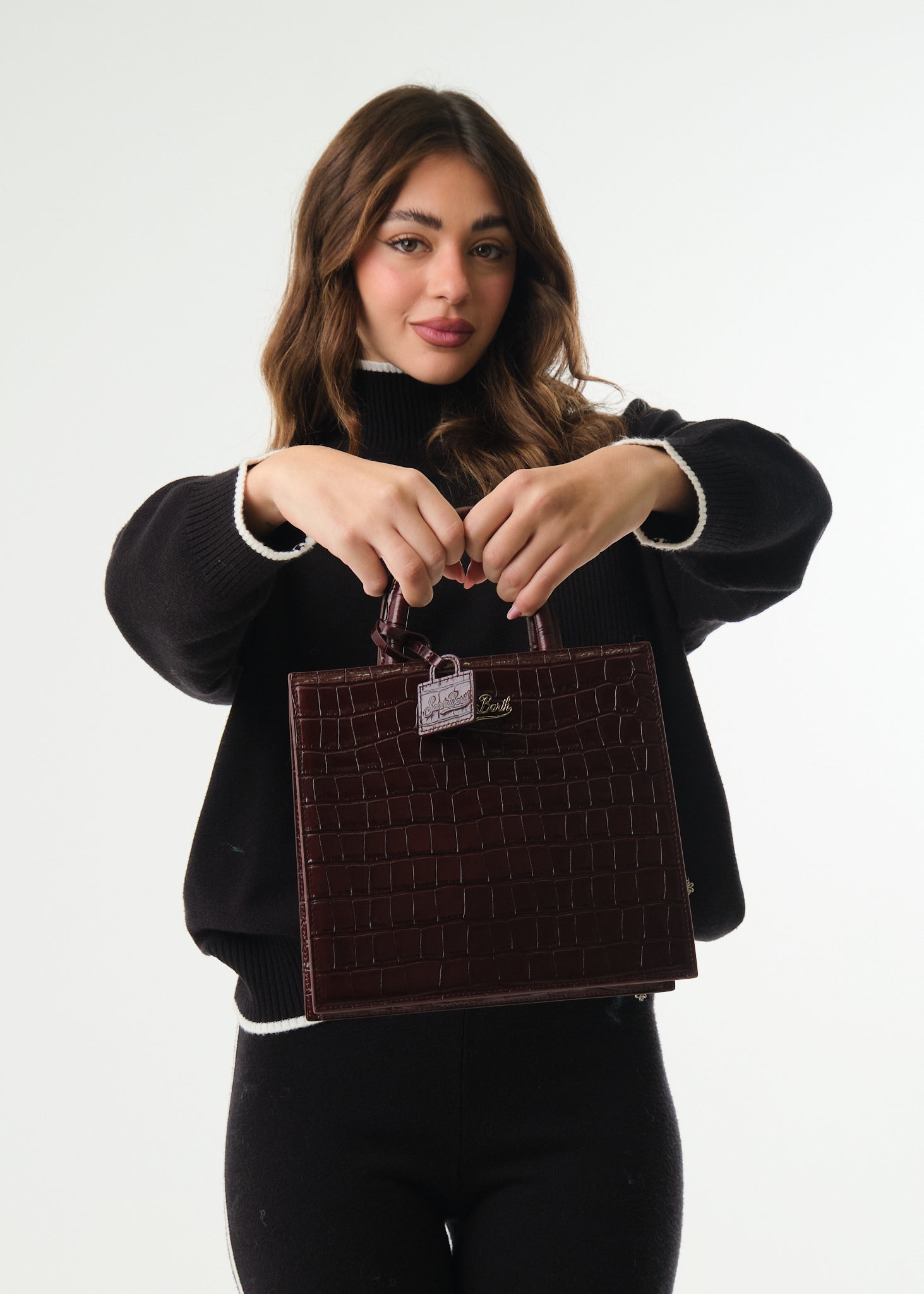 Borsa Shop Bag Midi Printed Croco Leather