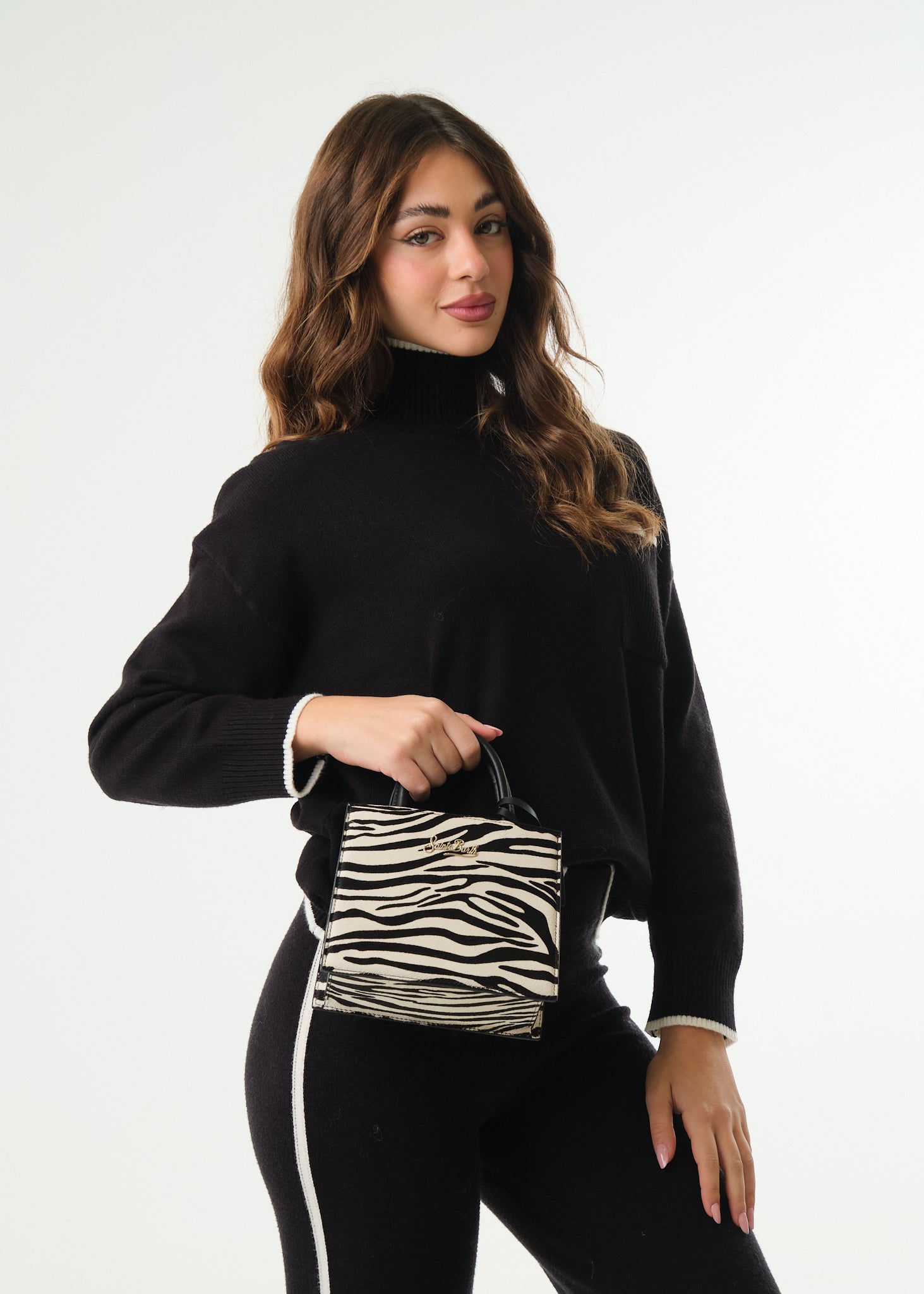 Borsa Shop Bag Mini Zebra Brushed Leather