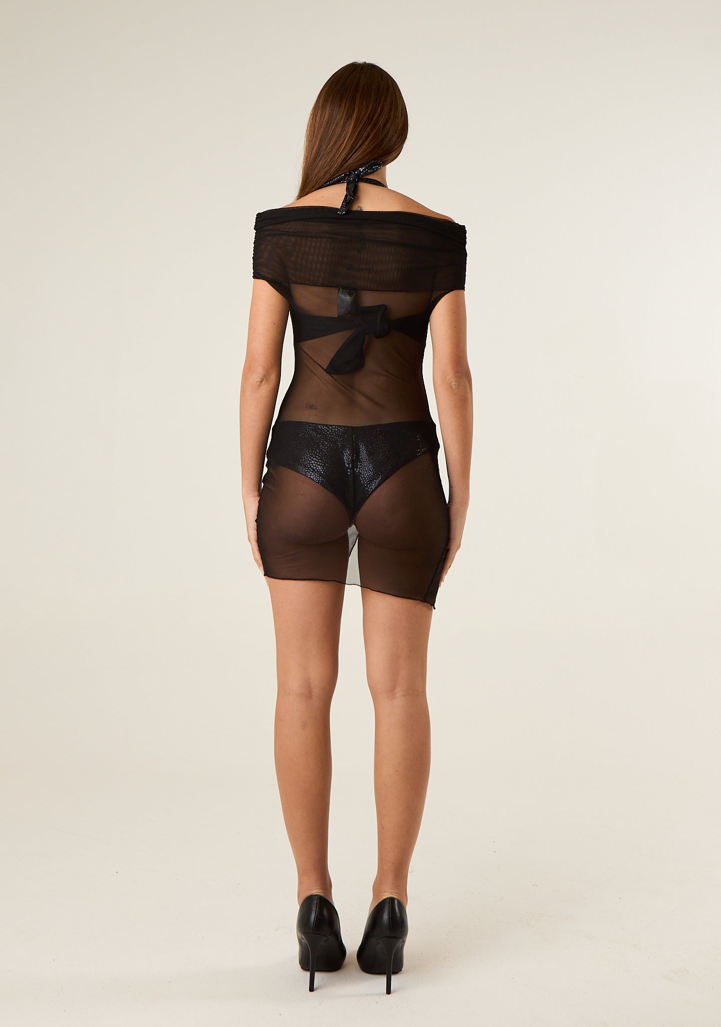 Abito corto in mesh