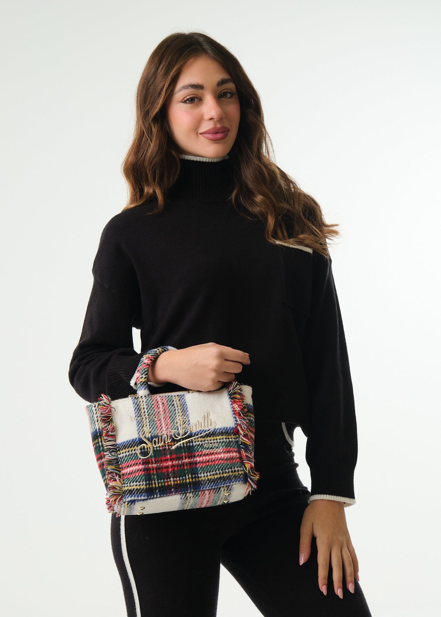 Borsa Vanity Mini Wool Tartan