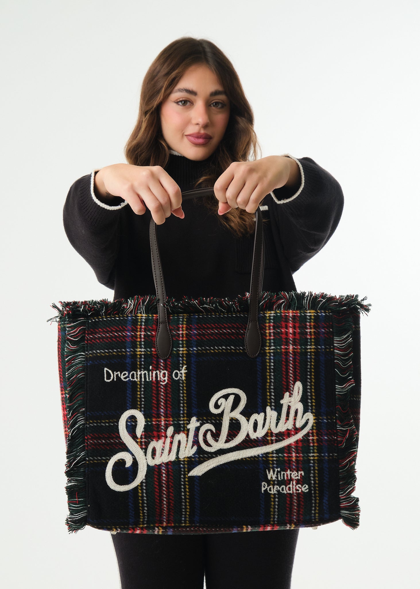 Borsa Vanity Tartan Blue Navy