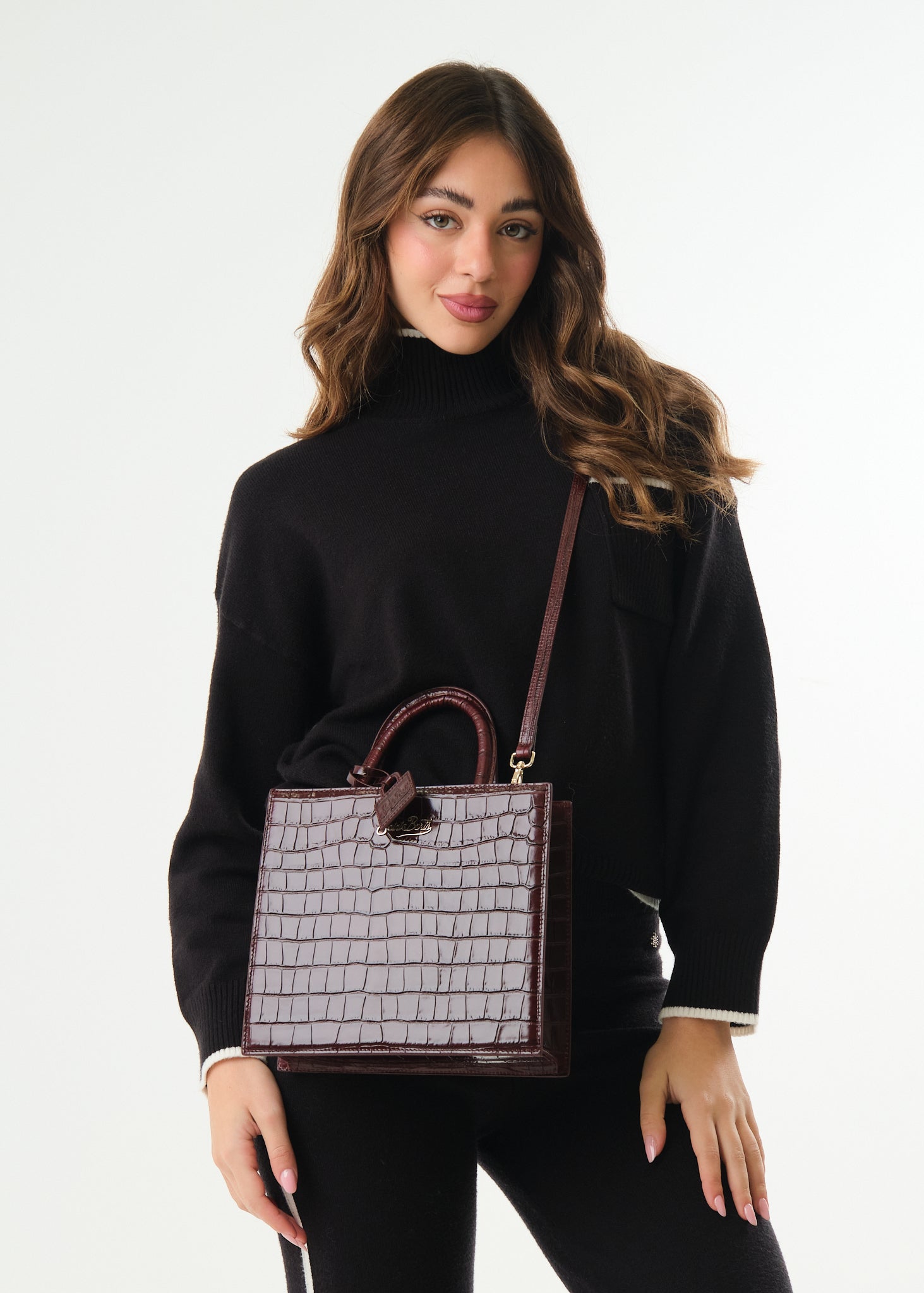 Borsa Shop Bag Midi Printed Croco Leather