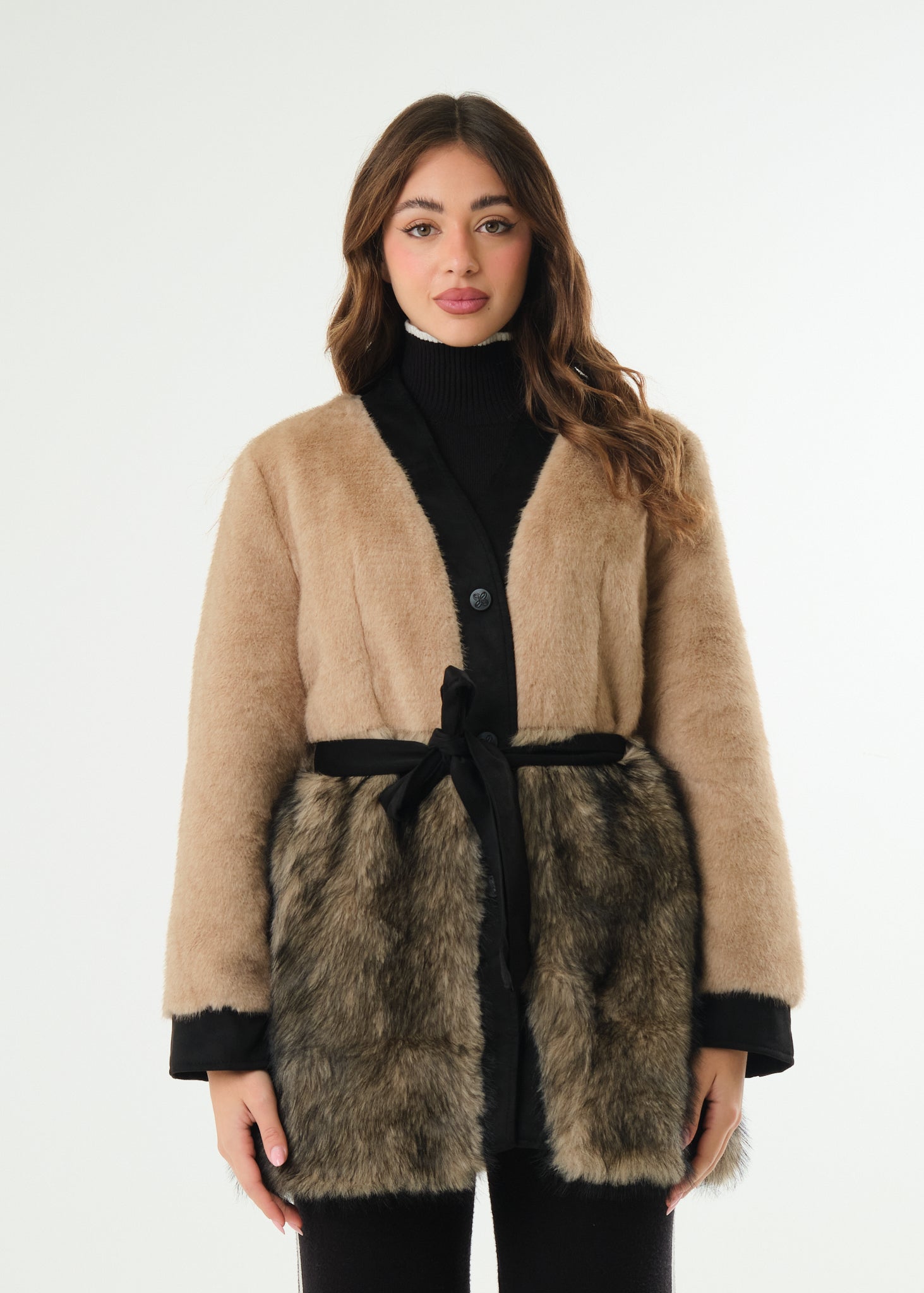 Ecofur a taglio cardigan