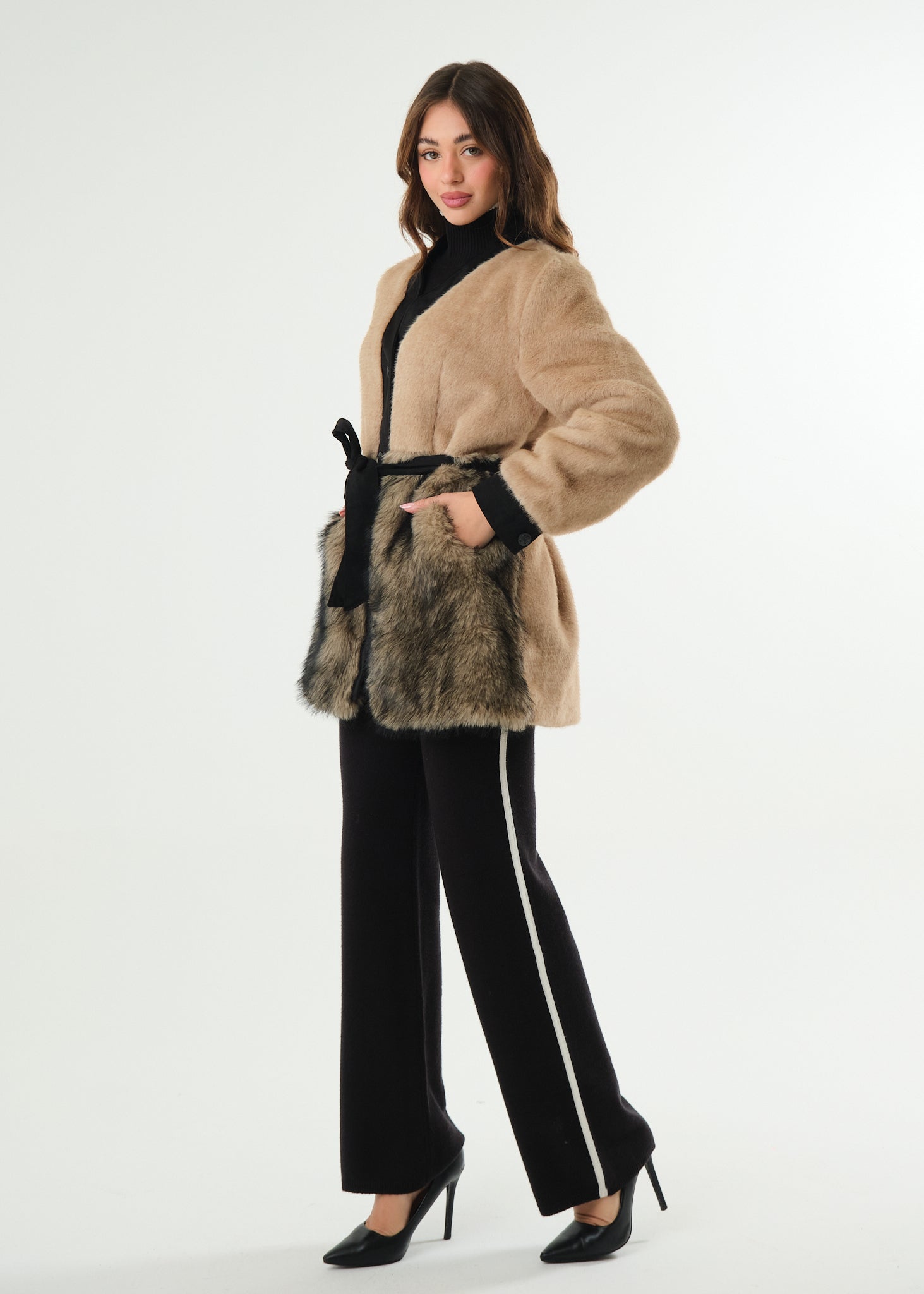 Ecofur a taglio cardigan