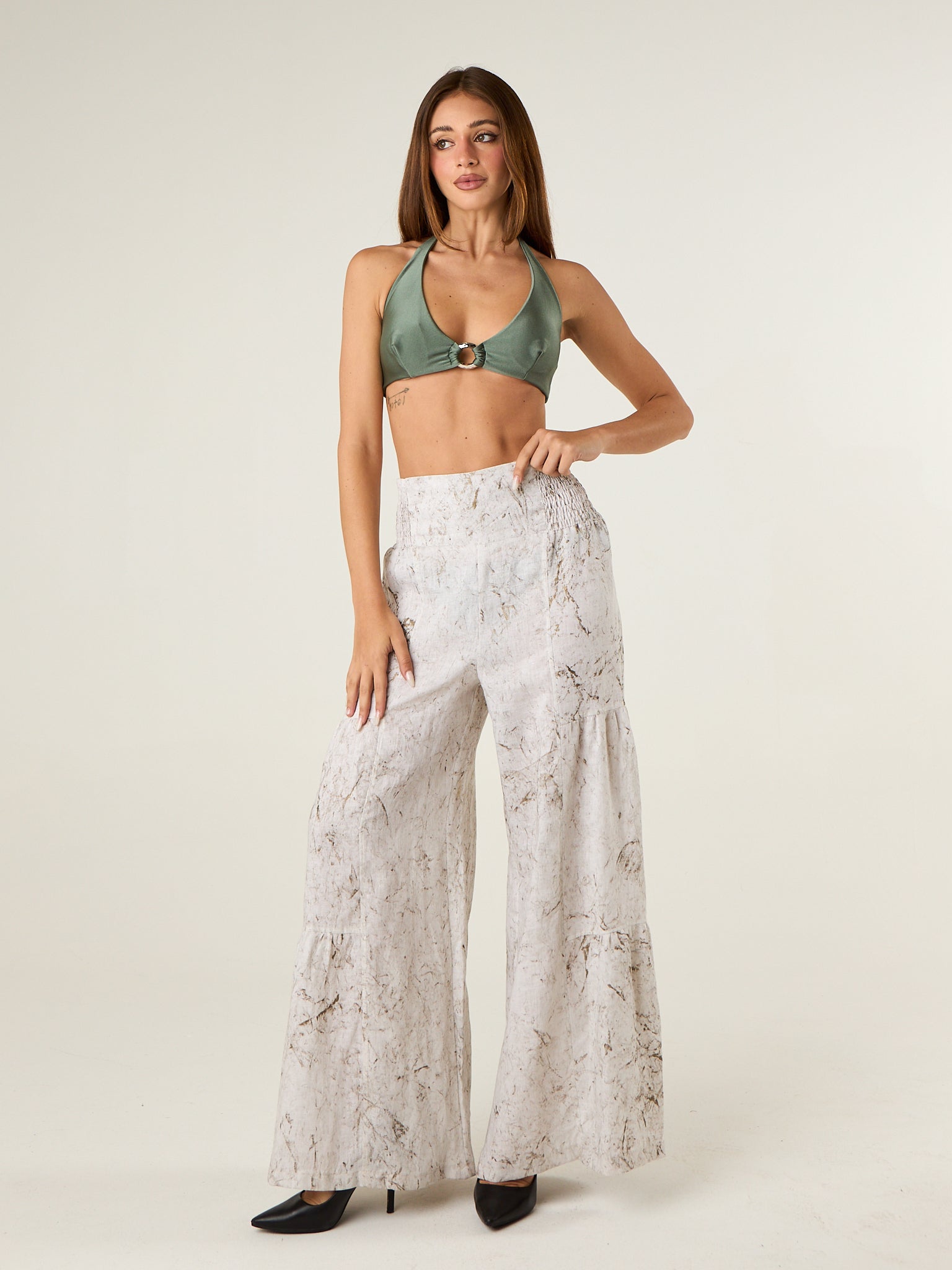 Pantalone palazzo marble