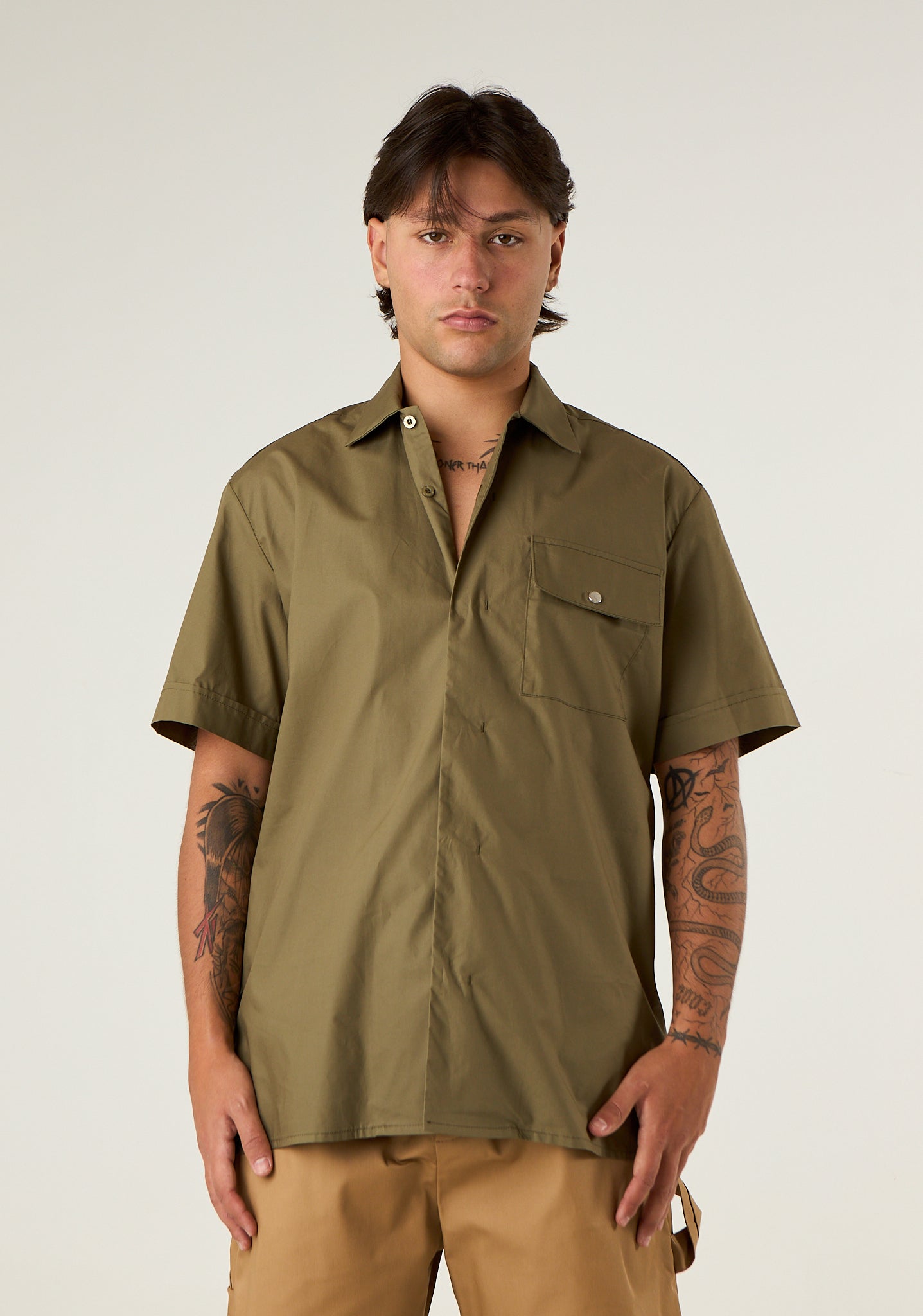 Camicia mezza manica con tasca