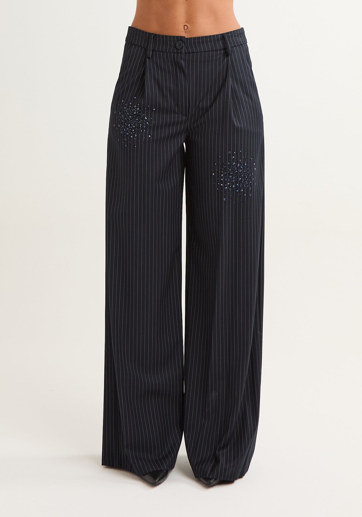 Pantalone palazzo gessato