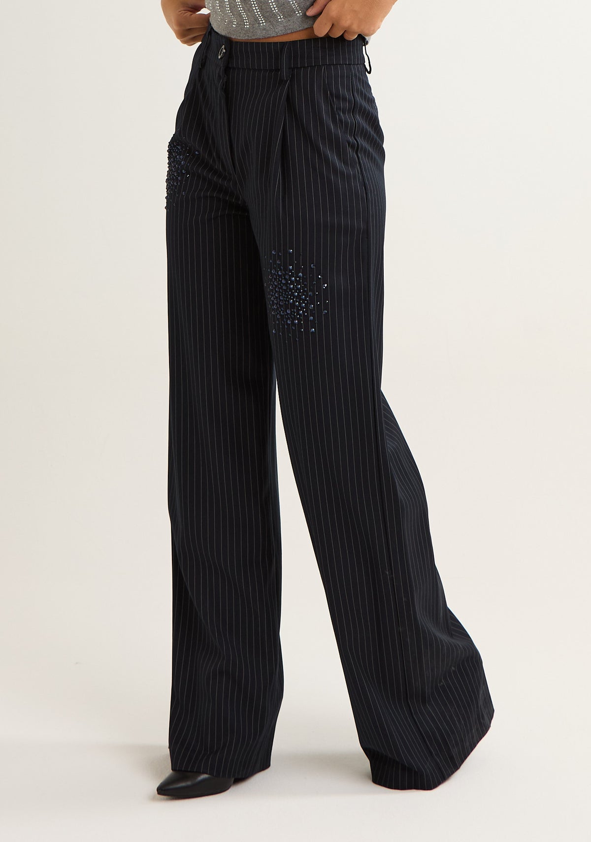 Pantalone palazzo gessato