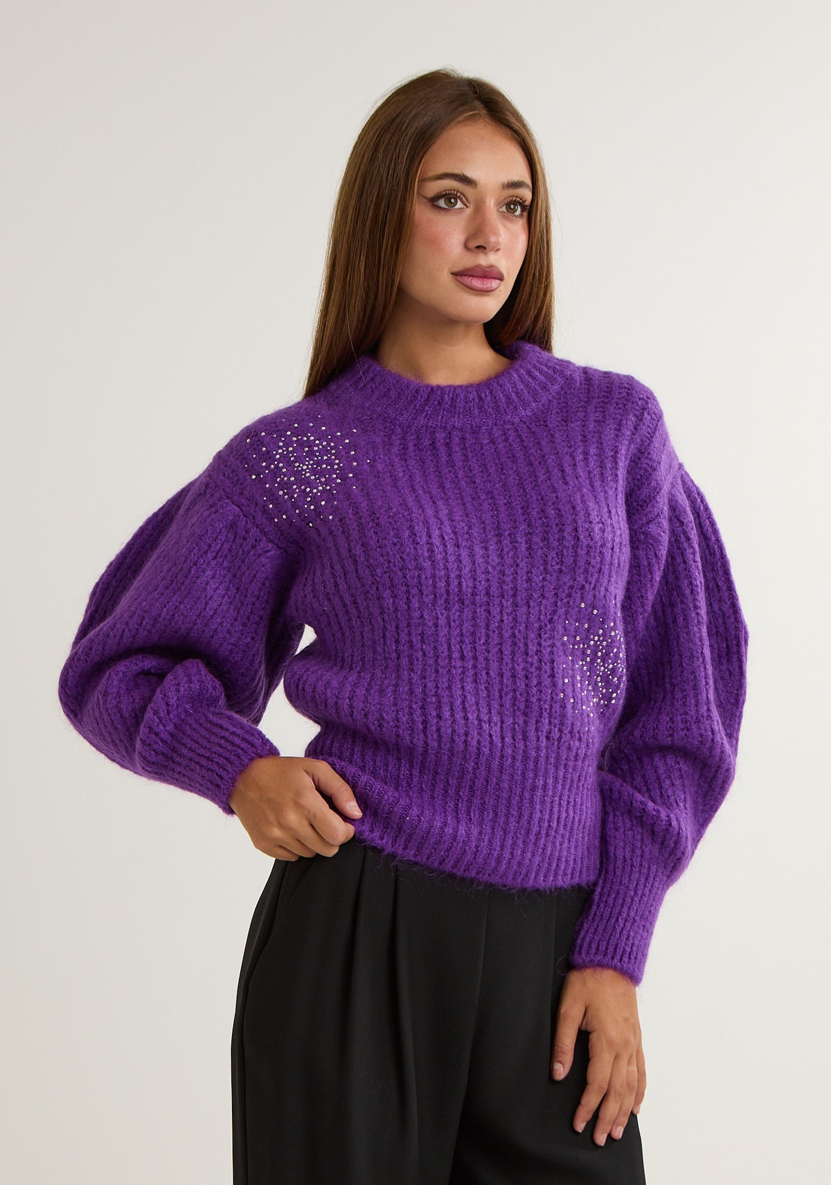 Pullover con applicazioni a pioggia