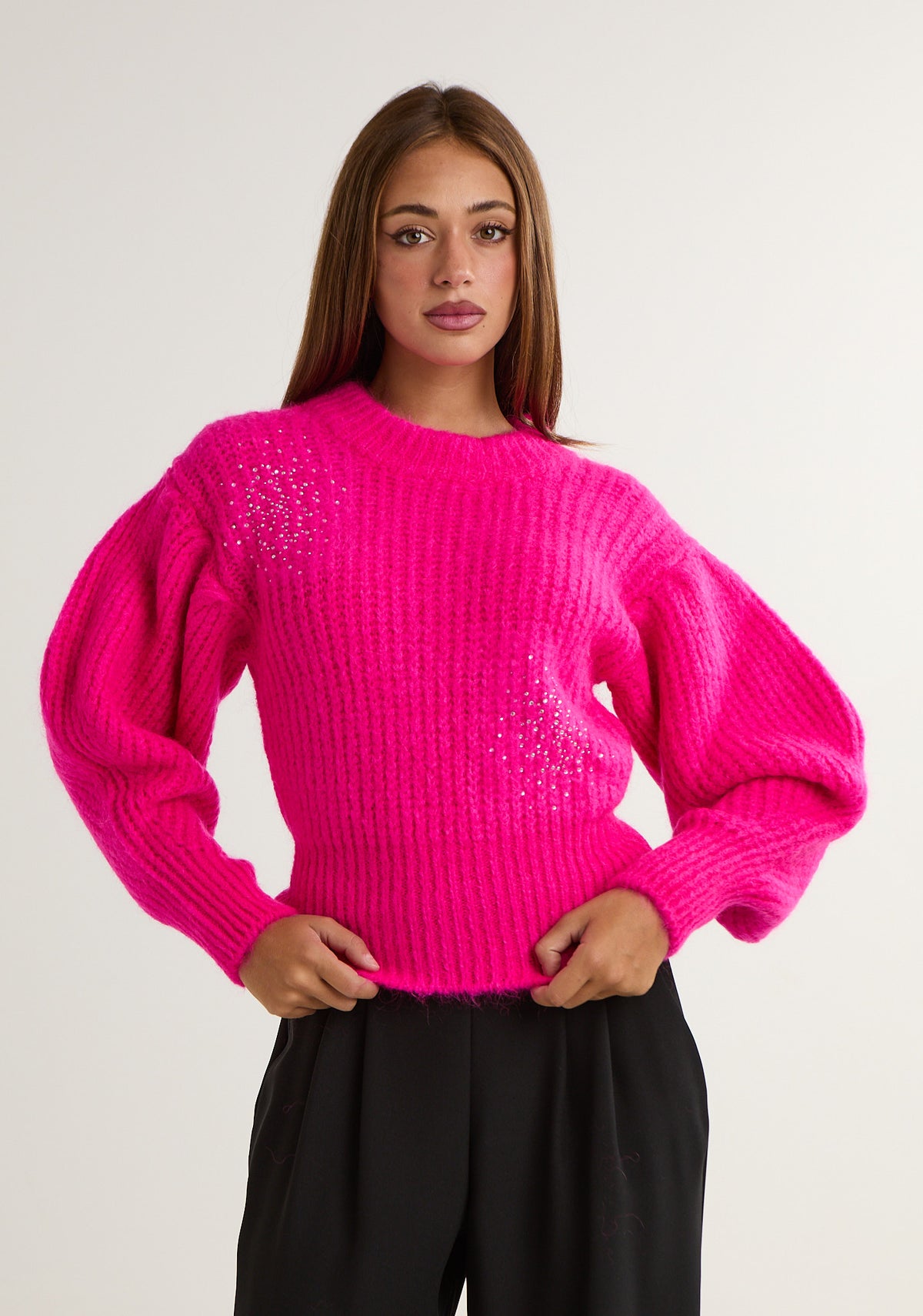 Pullover con applicazioni a pioggia
