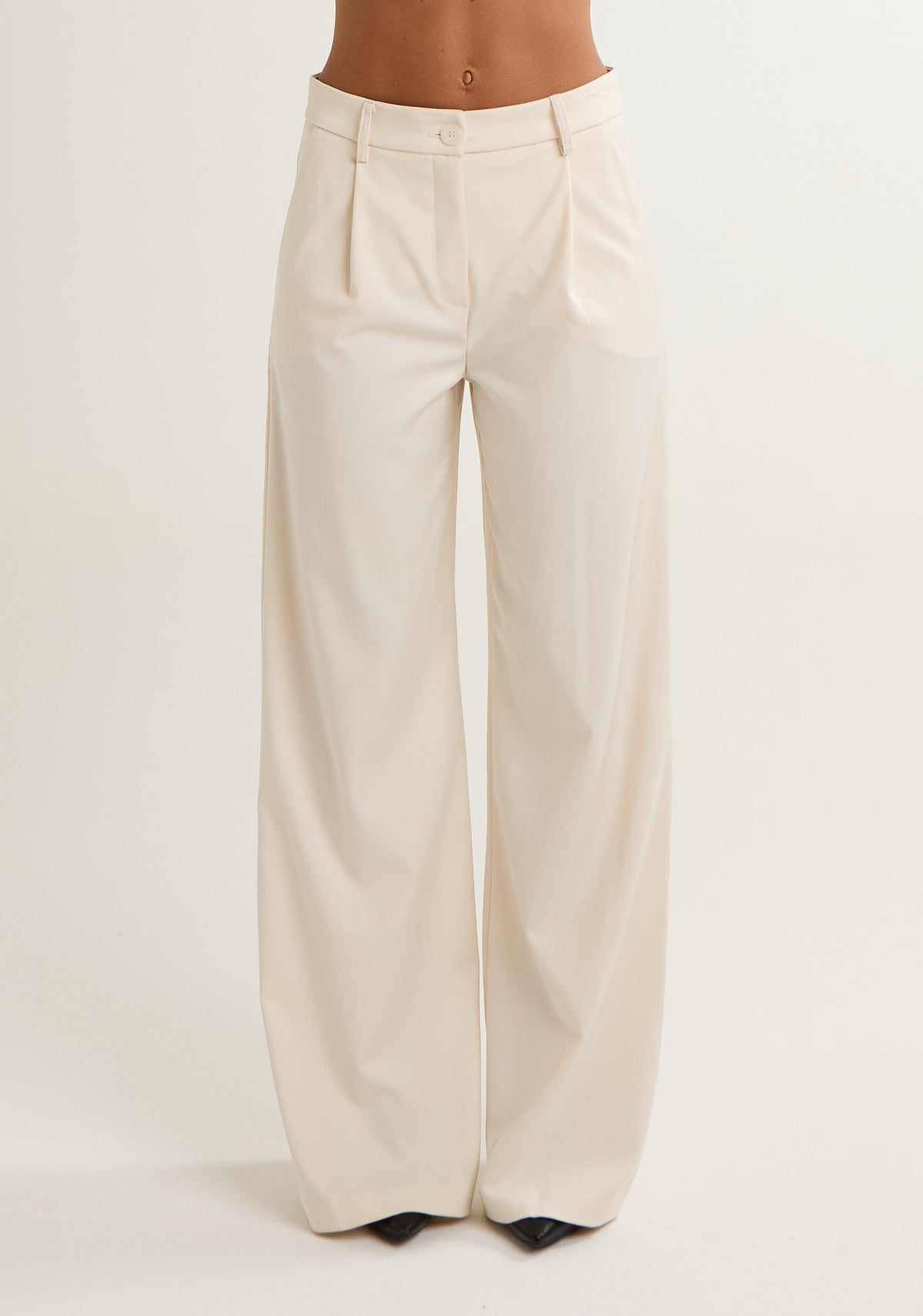 Pantalone tinta unita con pences