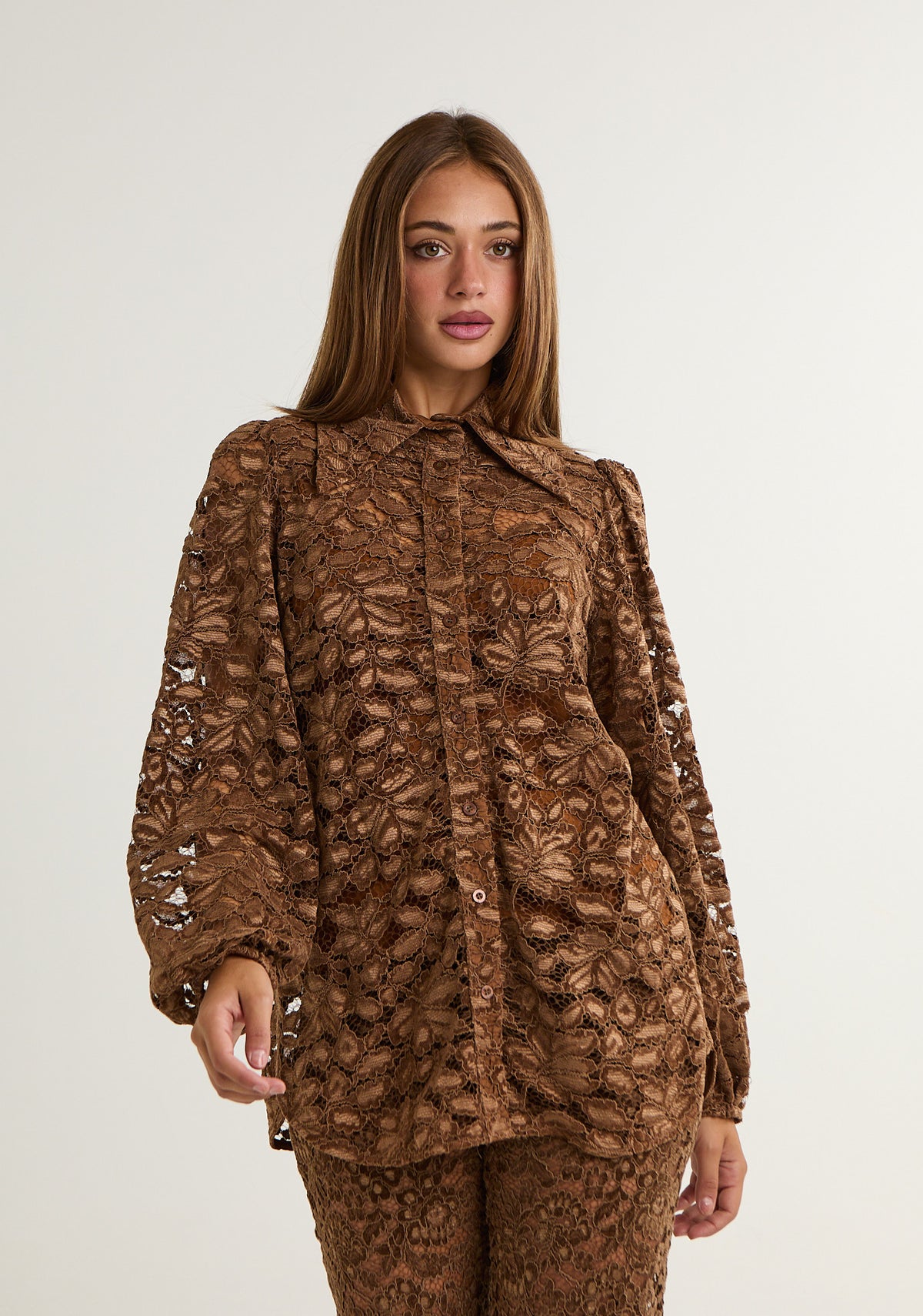 Camicia in pizzo di velluto