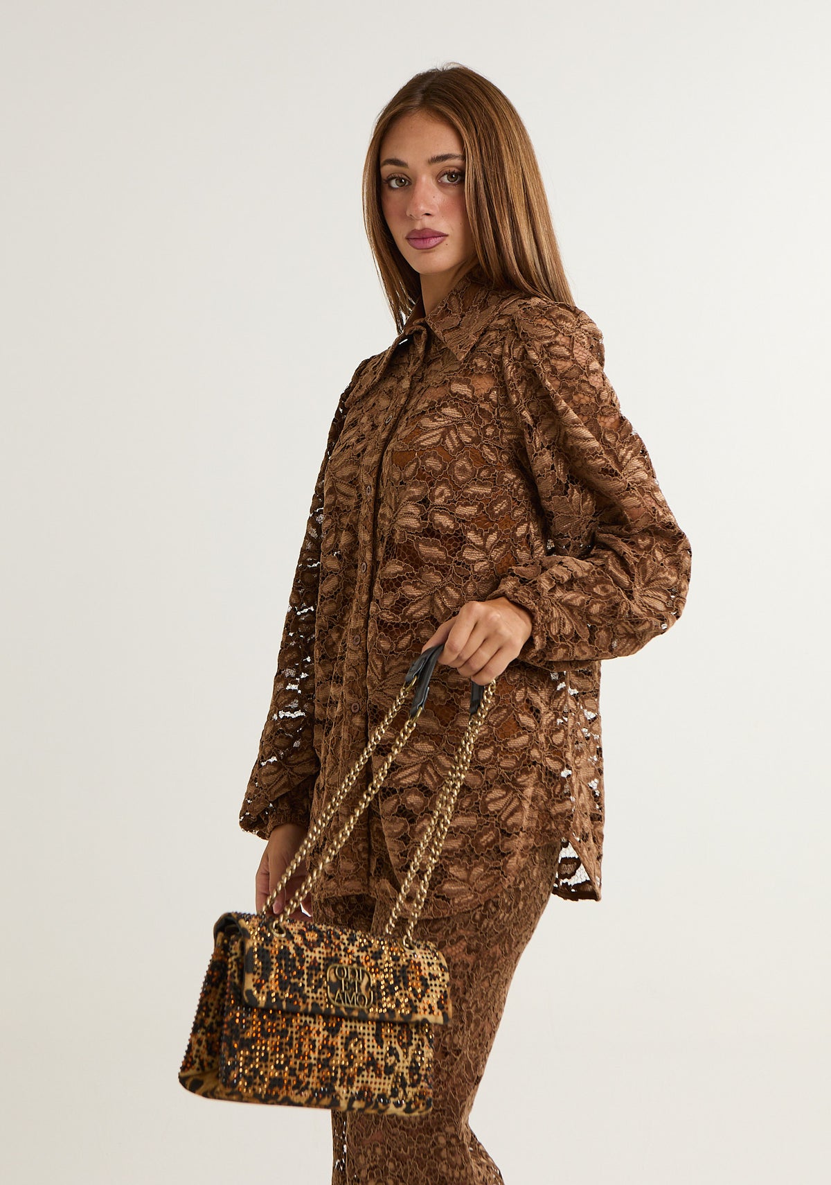 Borsa a spalla con strass