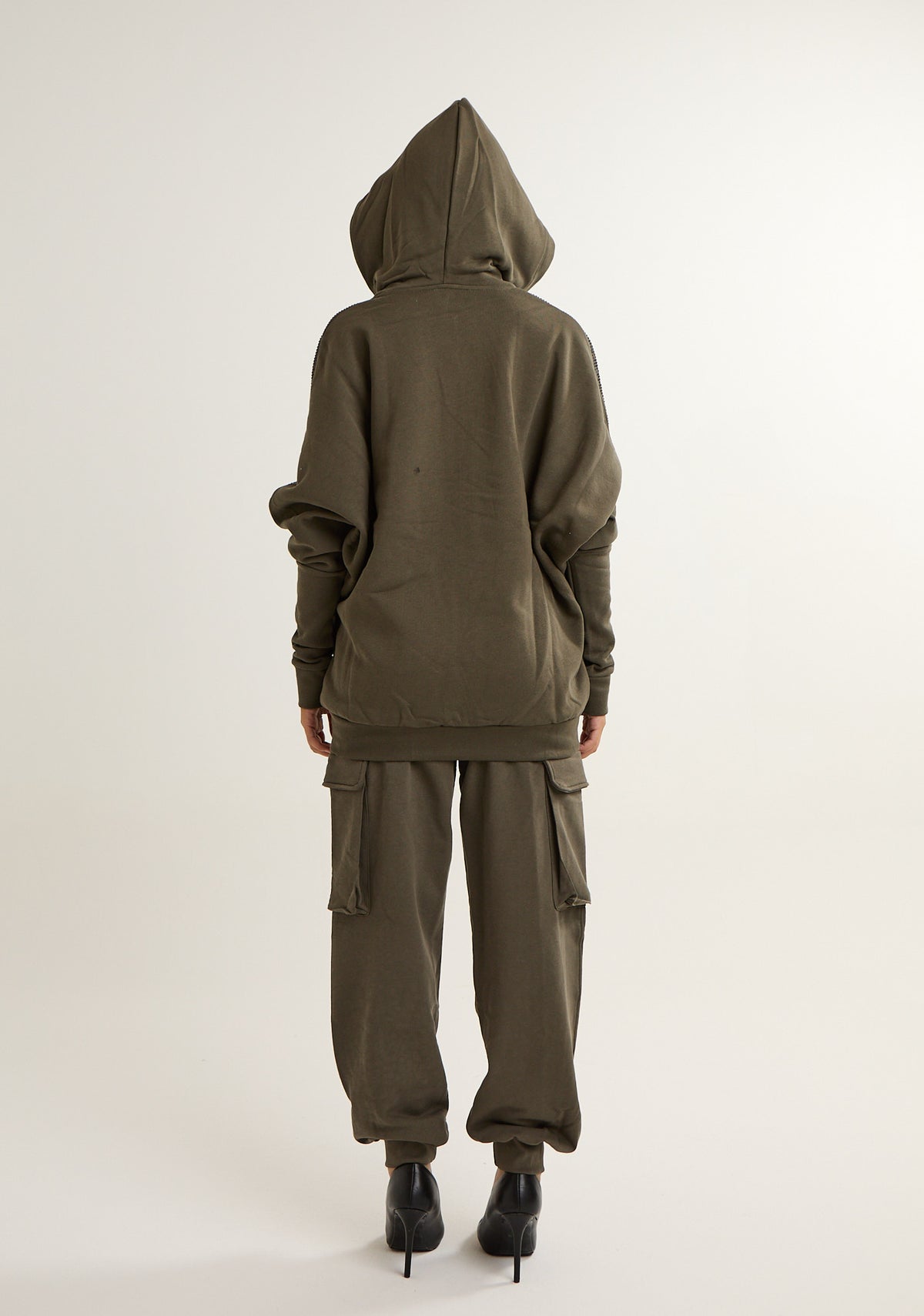 Felpa fullzip con strass frontali