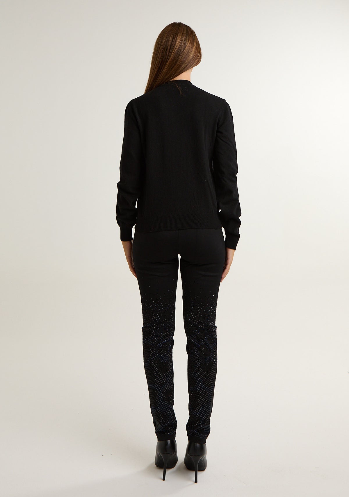 Cardigan con applicazioni a righe