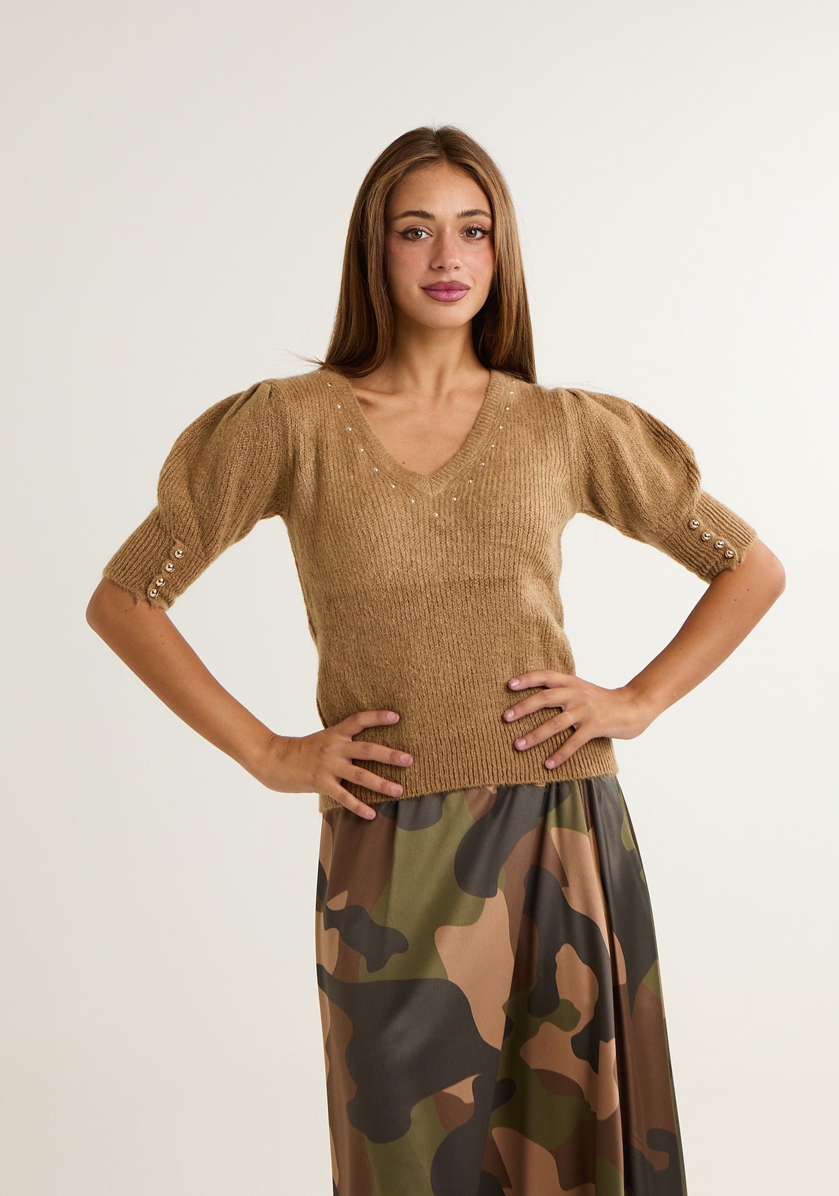 Maglione a mezza manica